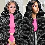 Uveous 26 Inch 13x6 Lace Front Wigs Human Hair HD Body Wave Lace Front Wigs Human Hair Pre Plucked 180 Density Frontal Wigs Human Hair wigs for Black Women Glueless Wigs Human Hair Pre Plucked wig