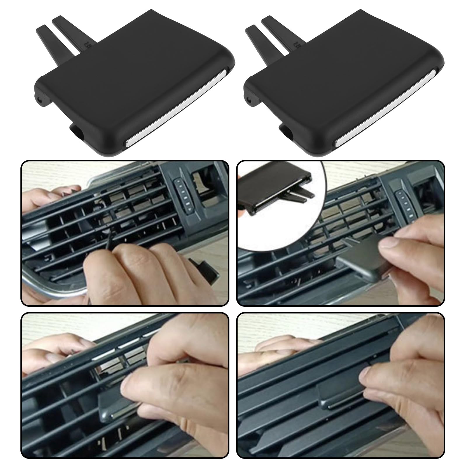 ECSiNG 2 Stück Auto Front AC Vent Slider 5ED819701 5ED819702 kompatibel mit Skoda Octavia 2014–2019, Mitte rechts