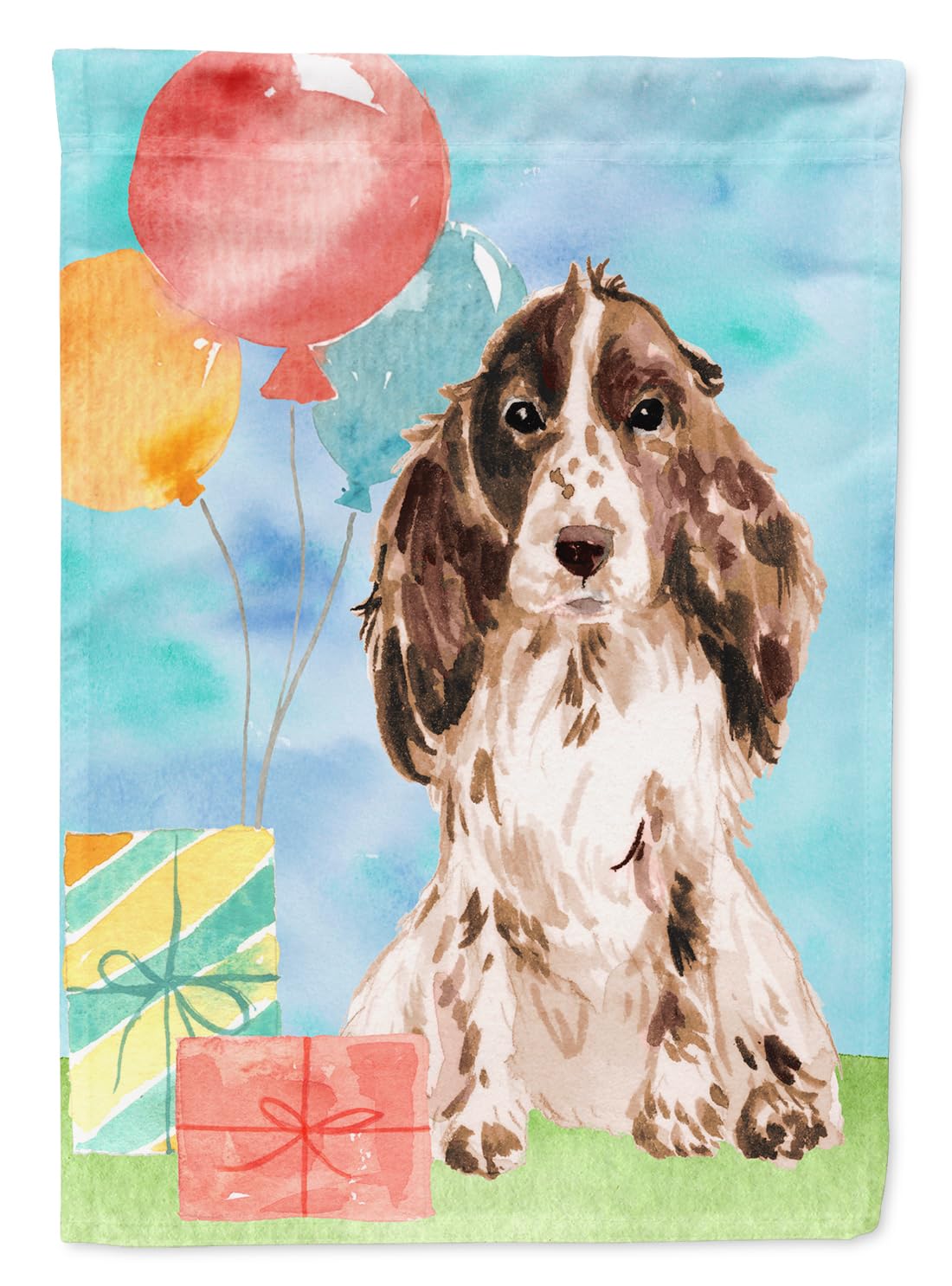 Drapeau de jardin Cocker Spaniel anniversaire décoration extérieure multicolore