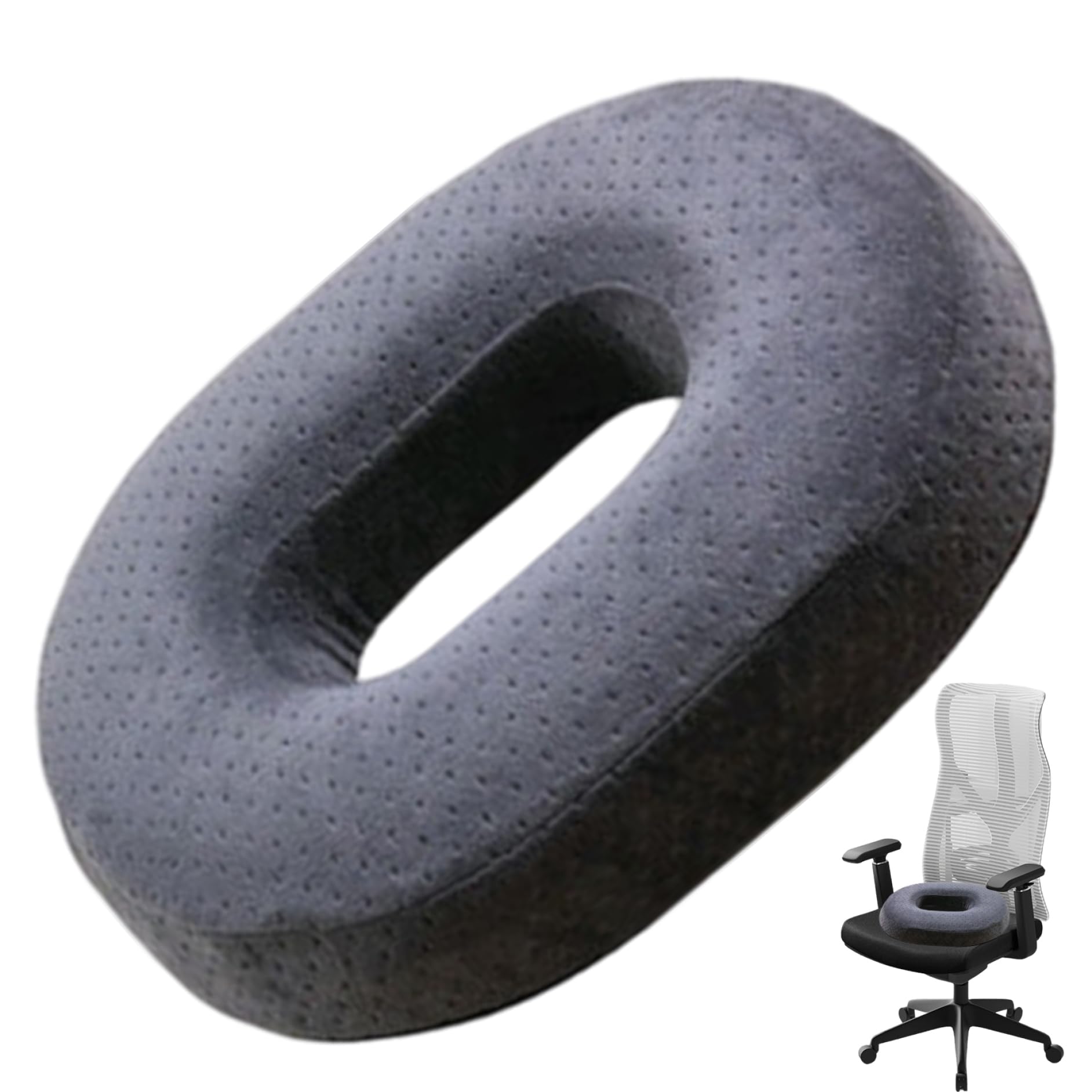 Oreiller Donut 15x12x3 pouces en mousse à mémoire de forme et velours