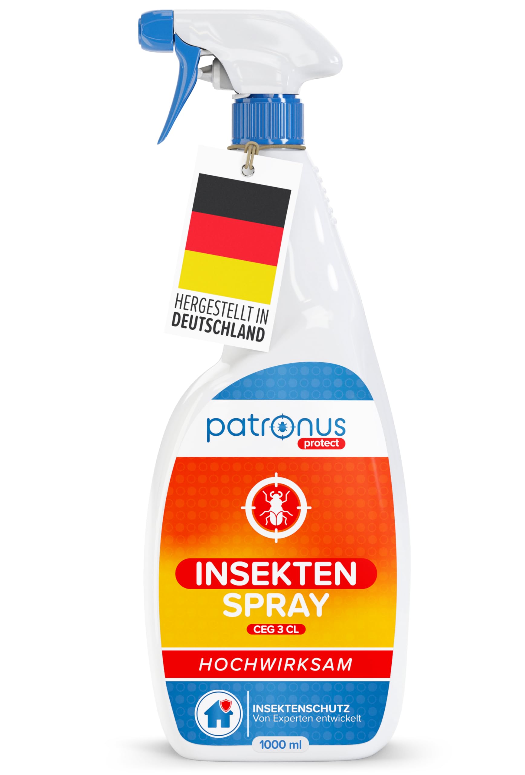Patronus Insekten-Spray mit Sofortwirkung - effektives Abwehr-Mittel gegen fliegende & kriechende Insekten, Ungeziefer Spray, hochwirksame Alternative zu Insektenspray Fliegen & Kakerlaken Gift