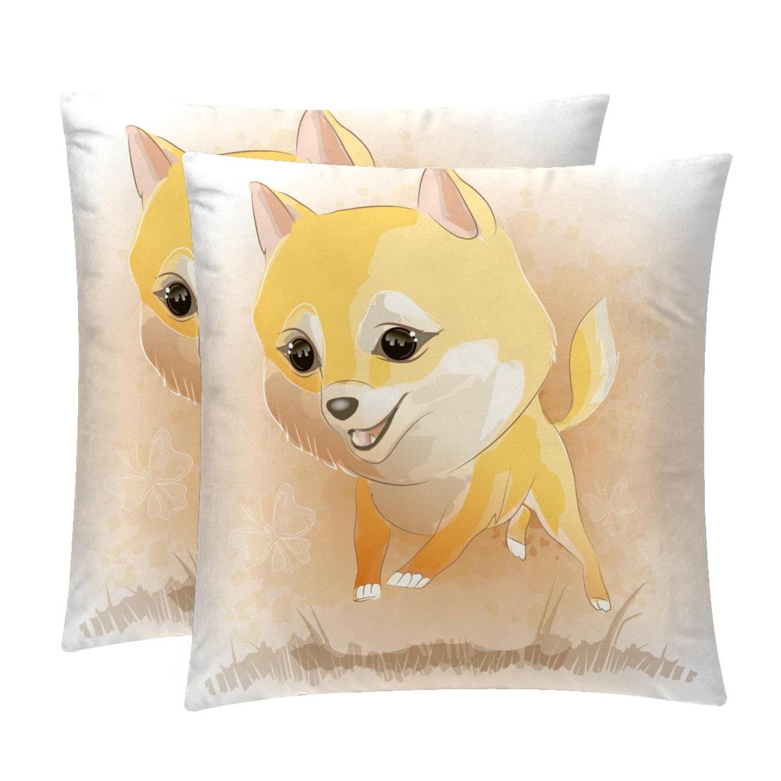 TDGKPZ Cute Fox Throw Pillow Covers 2 Pack Cushion Cases Decorative Pillow Cases Home Decor 45x45cm