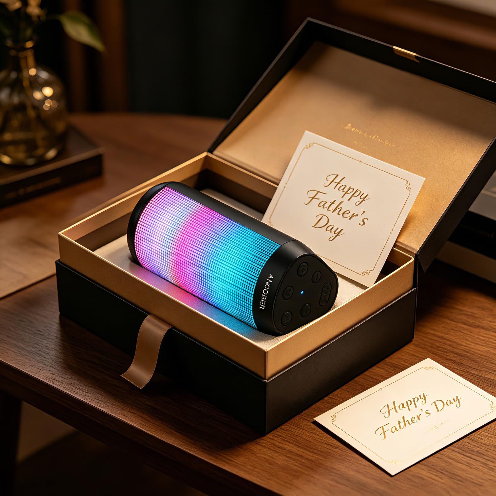 Altoparlante Bluetooth, altoparlante wireless portatile con suono forte stereo HD, luci LED RGB, tempo di riproduzione 36 ore, accoppiamento surround TWS, impermeabile IPX4, BT5.3 con AUX, per esterni