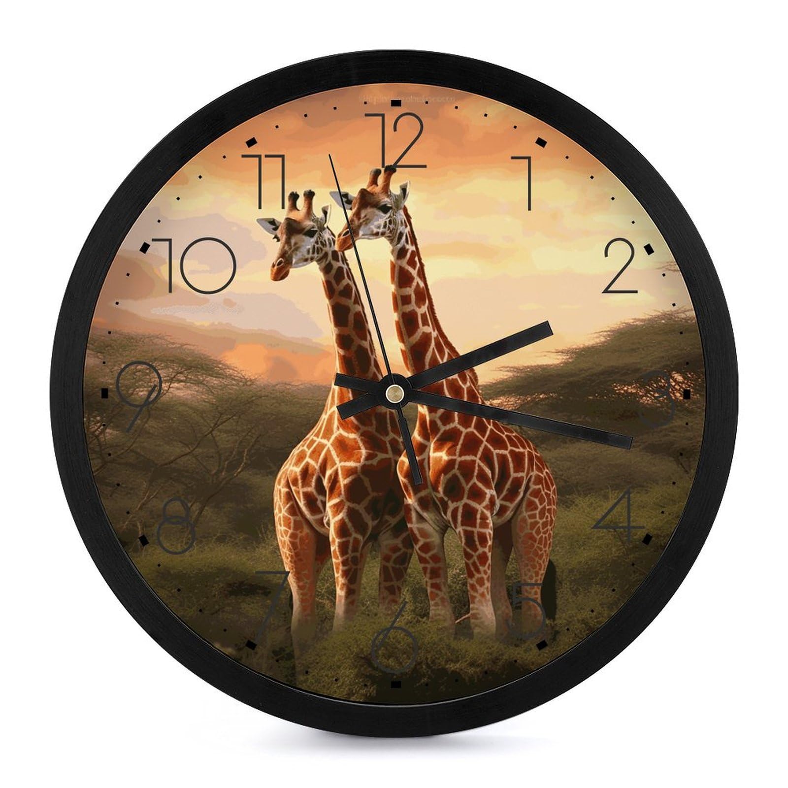 Horloge murale numérique girafe pour salon design et moderne