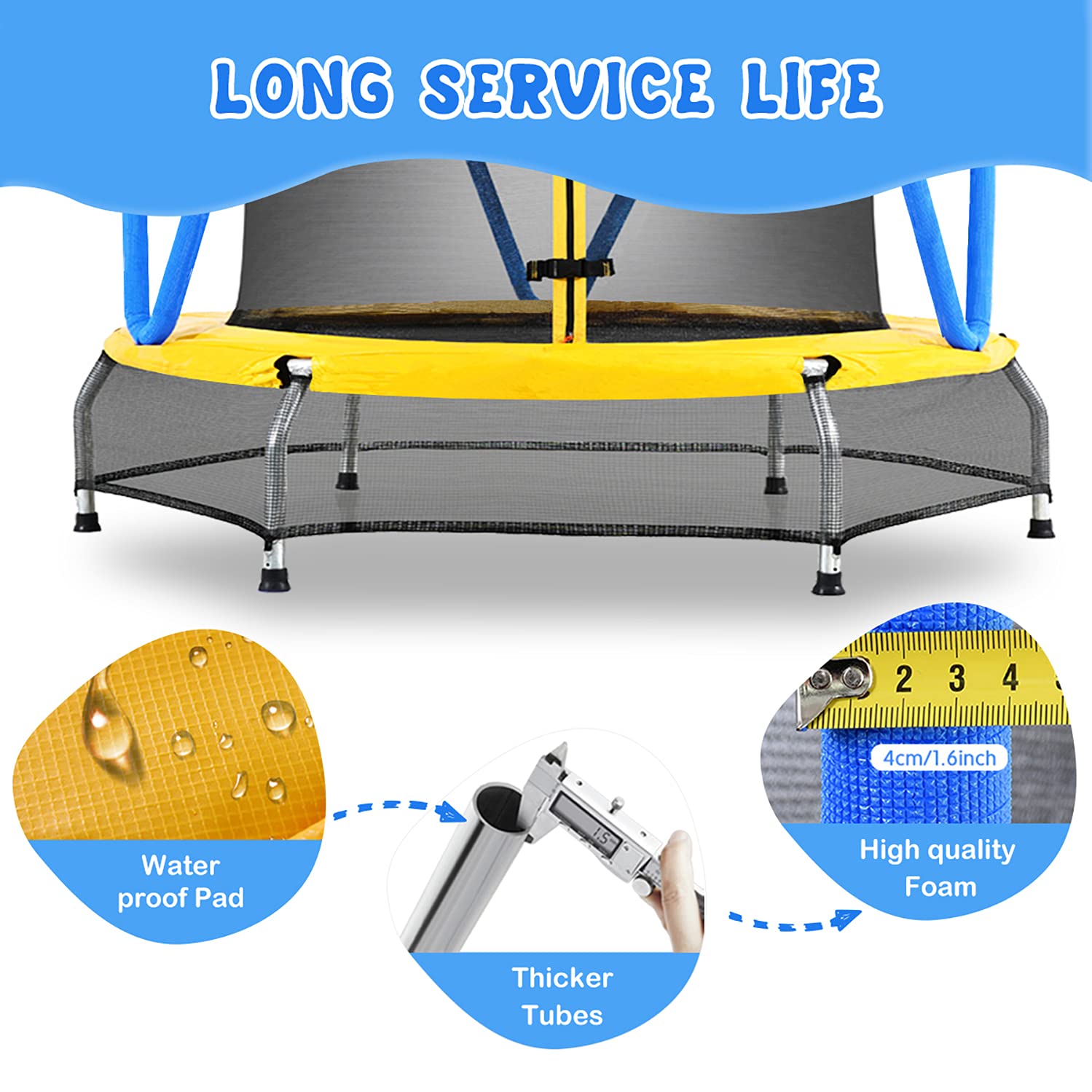 Amazon | Zupapa 54インチ 屋内用 小型トランポリン 子供用 超静音