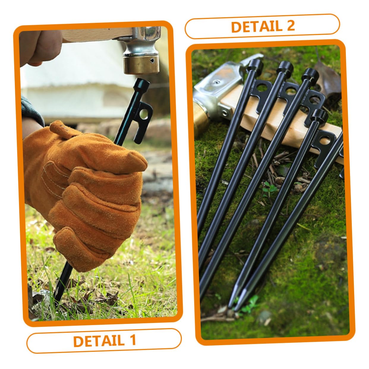 10 Pièces Lot de Piquets De Tente Métal pour Camping Extérieur avec Pointe Épaisse Et Boucle Résistants Vent