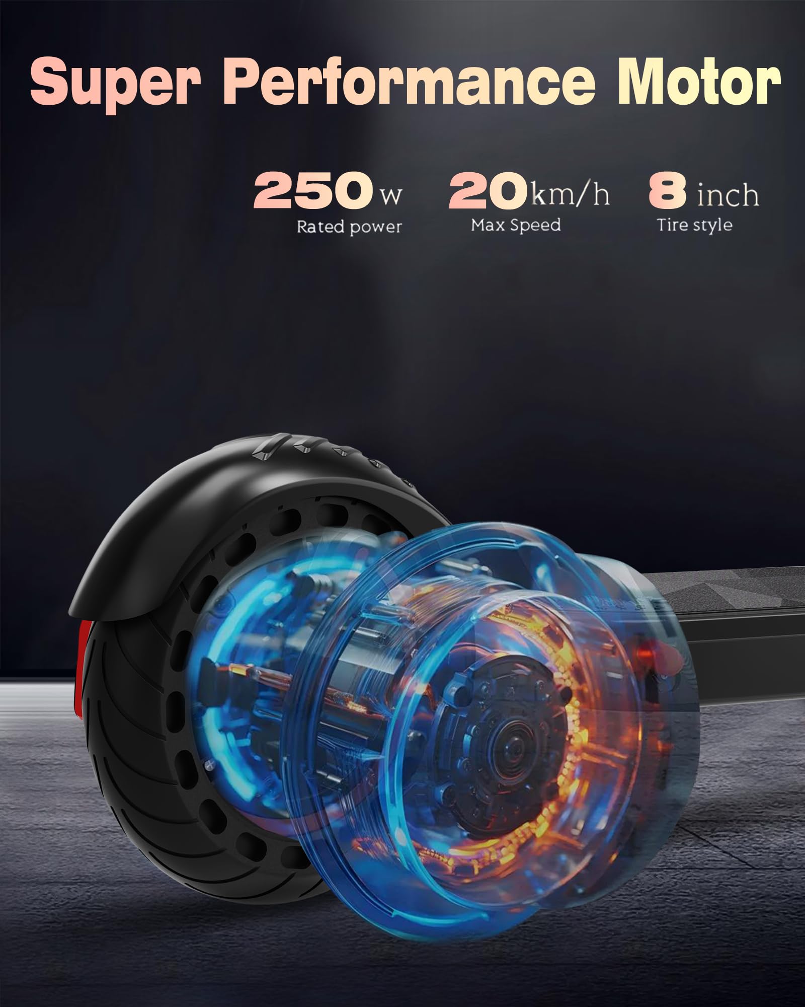 QnQ Elektroroller für Kinders, 8" Leichter E Scooter, 500W Motor, 15 KM Reichweite & Max 20KM/H, 3 Geschwindigkeitsmodi (6, 15, 20 km/h), zusammenklappbar, Jugendliche und Große Kinder