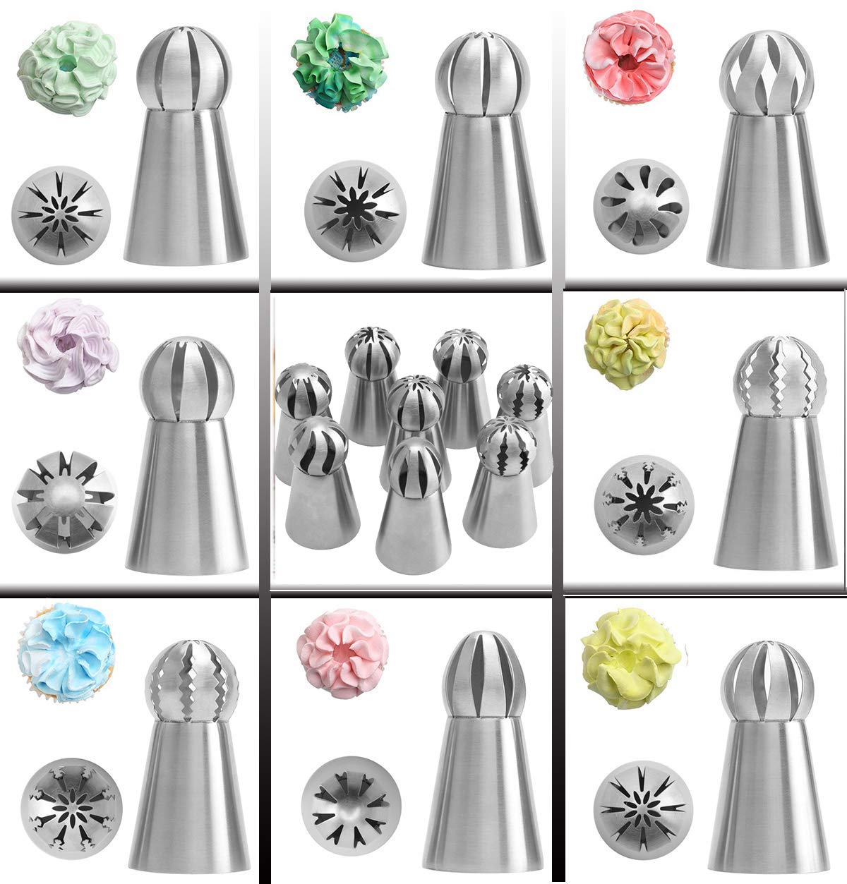Set Beccucci Per Glassa 13 Pezzi - Acciaio Inox Per Decorare Torte, Cupcake E Biscotti - Foto 10