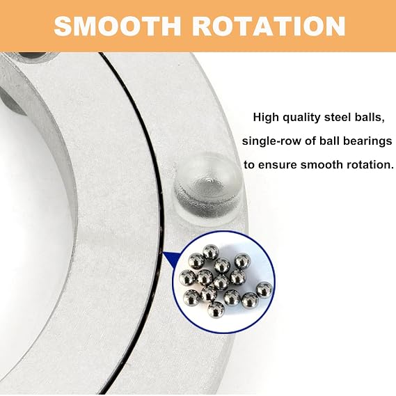 Aluminium Alloy Lazy Susan, Heavy Duty Base for Lazy Susan Swivel Turntable Bearing Hardware Rotating Bearing Round Dining Table Smooth Swivel Plate Hardware, 4