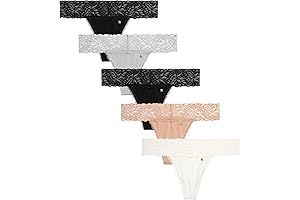 Sensual Embrace: Women's Microfiber Lace Thong Panties (5-Pack)