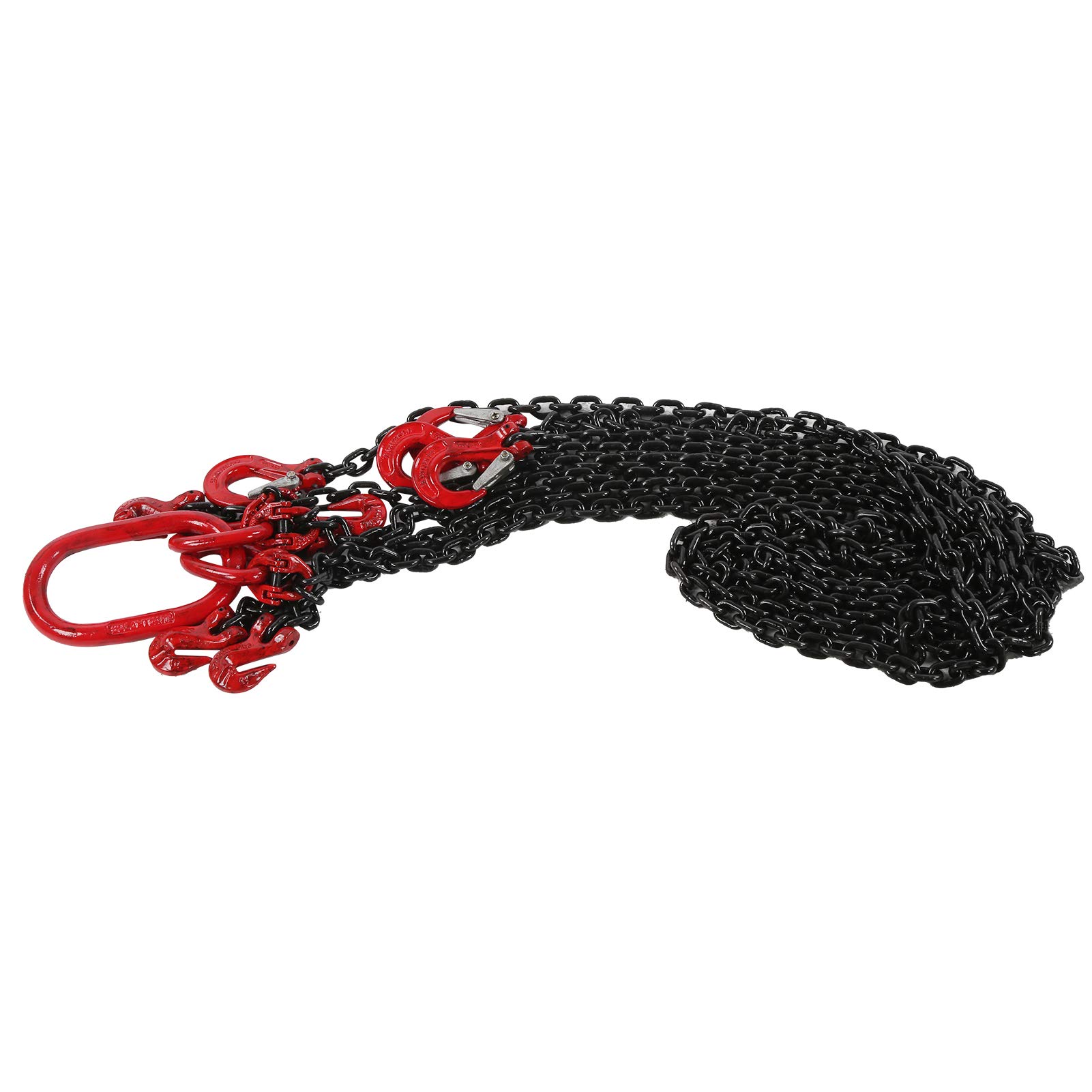 Brache in Catena Brache in Catena, 2m 4T 6 Mm G80 Brache per Gru in Acciaio Catena di Resistenza con Braca per Gru a 4 Funi Gancio a Forcella per Operazioni di Sollevamento Miniere Porti Edifici Accia