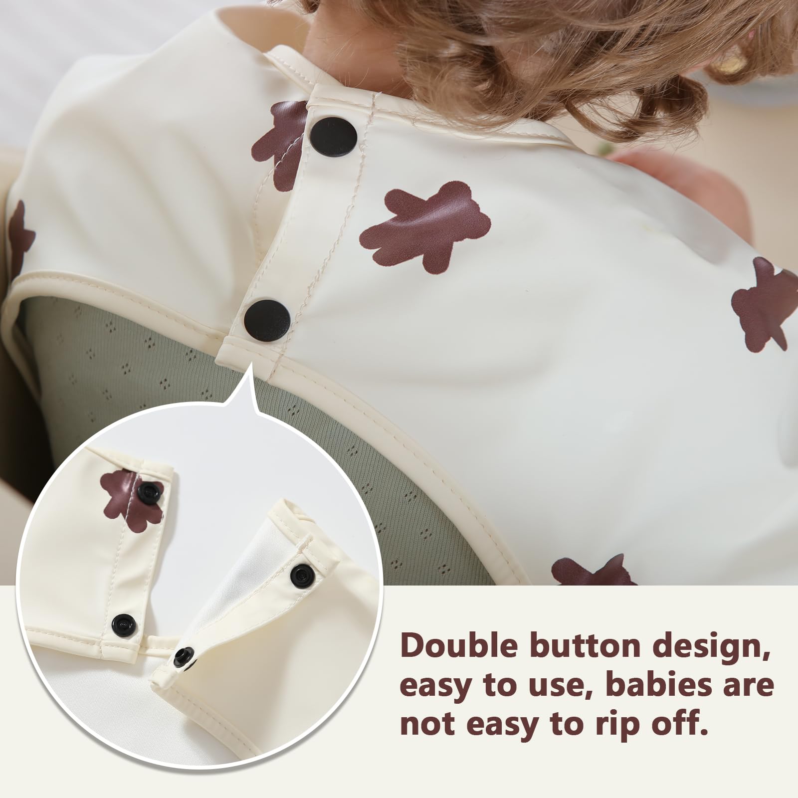 Yiupea Bavaglino Anti-Mess a Manica Lunga - Lavabile in Lavatrice, Impermeabile e da 6 a 24 Mesi per lo Svezzamento del Bambino a LED, Bavaglini Combinati per L'alimentazione del Bambino