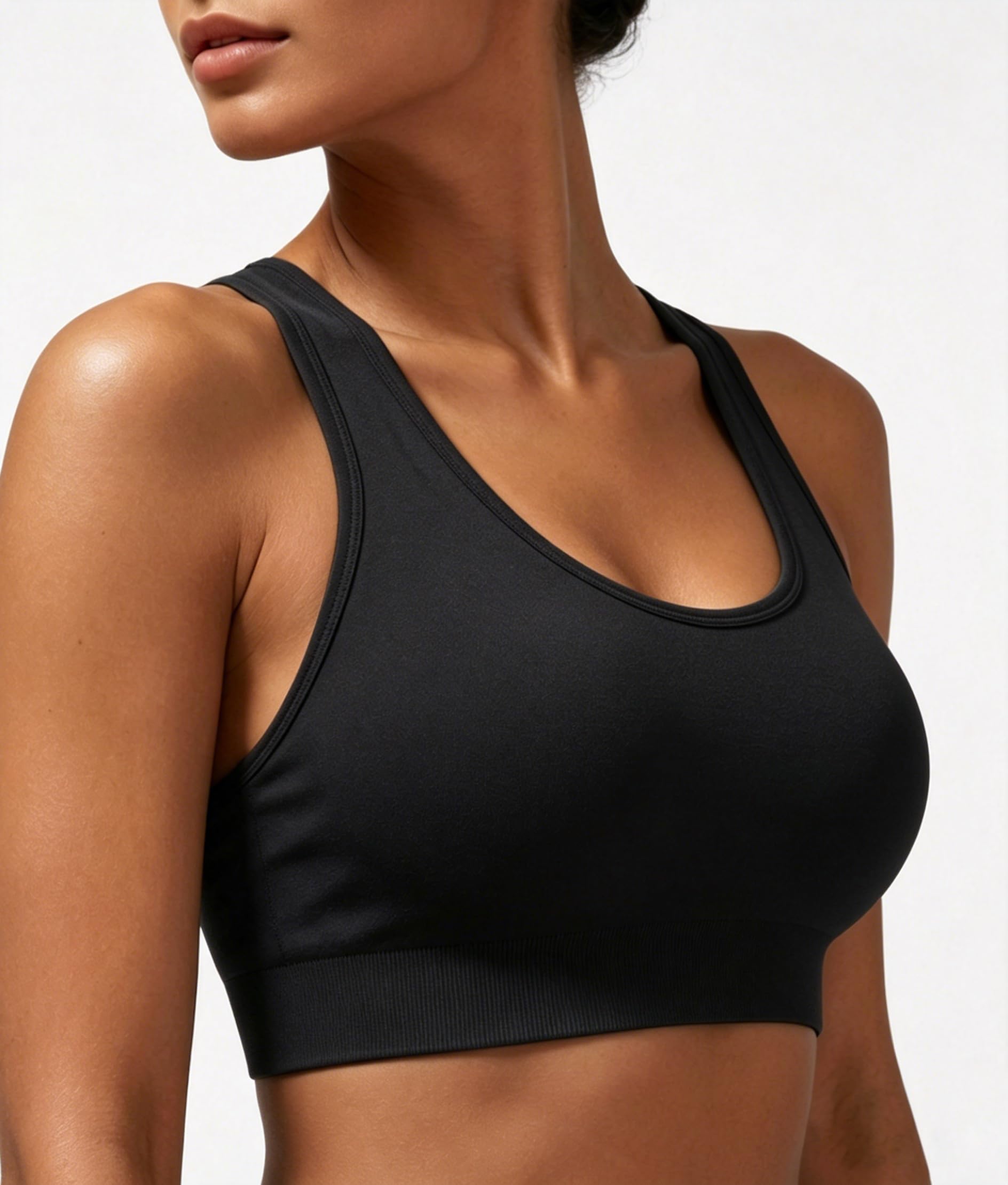 Double Couple Sujetadores deportivos para mujer, acolchados, de alto impacto, sin costuras, espalda cruzada, para entrenamiento, gimnasio, ropa deportiva