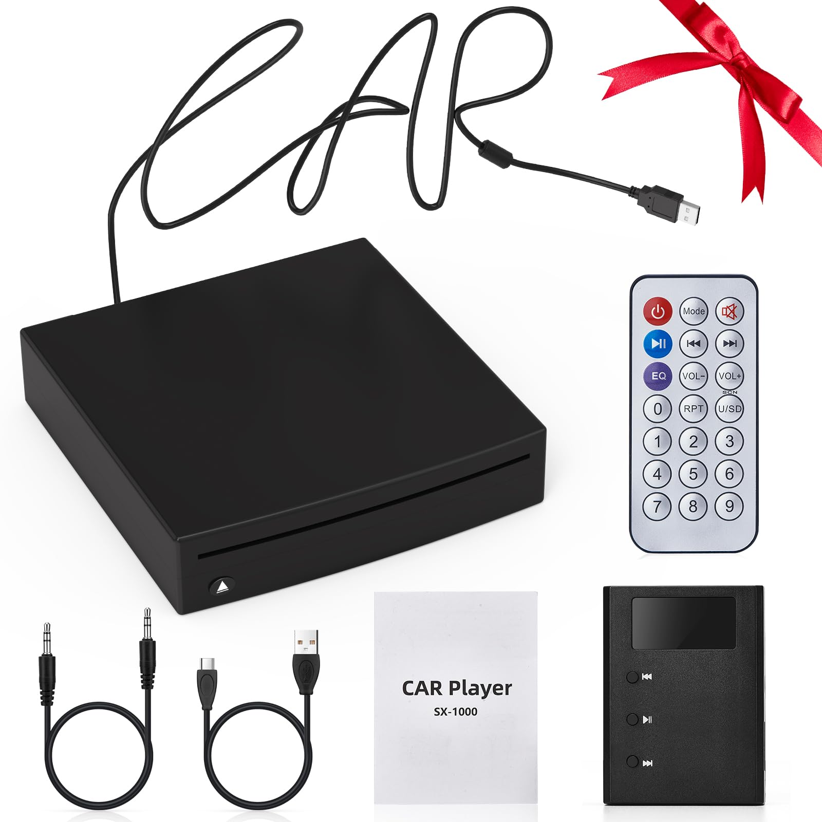 CD Player Auto USB Anschluss,USB 2.0-Schnittstelle Autoradio CD/DVD Dish Box Player Externe Stereoanlage,Externes Laufwerk für Laptop, PC, Fernseher, kompatibel mit Android Autoradio