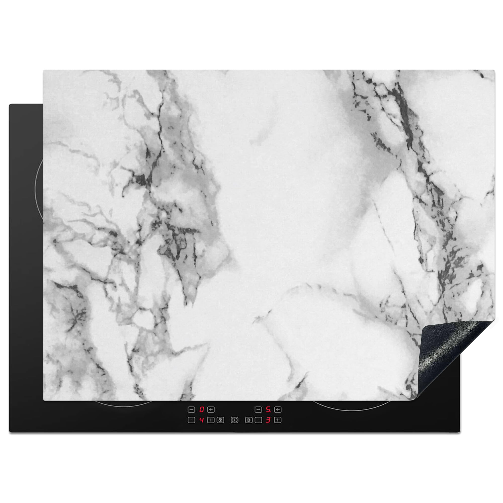 KitchenYeah© Induction Hob Protector Mat 20.5"x27.6" / 70x52 cm Cooker Top Protectors Cover Ceramic Covers Electric Hobs Vinyl Marble - Stone - White - Grey - Black - Marble Look