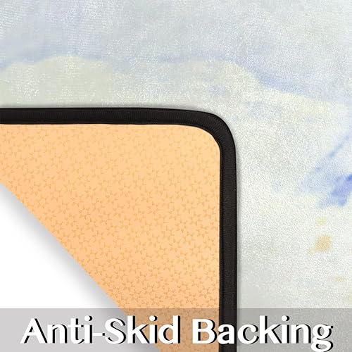 Miniatura 3 de Tapete de cocina acolchado antifatiga, estilo pintura al óleo, flores, juego de 2 piezas, duradero, resistente a las manchas, parte inferior