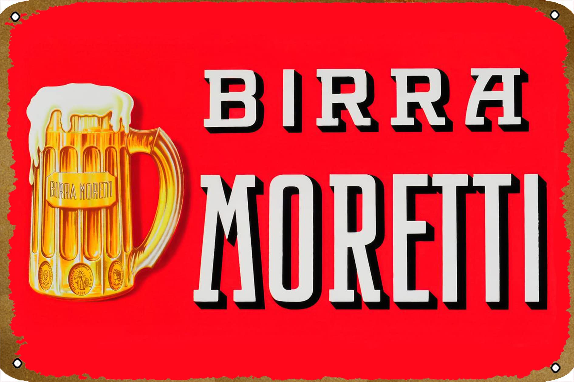Birra Moretti Old sign Metal Tin sign Iron Wall Decoration Home Club Wall Decor Garage Plaque Store Sign 8x12 Inches, nv30A12