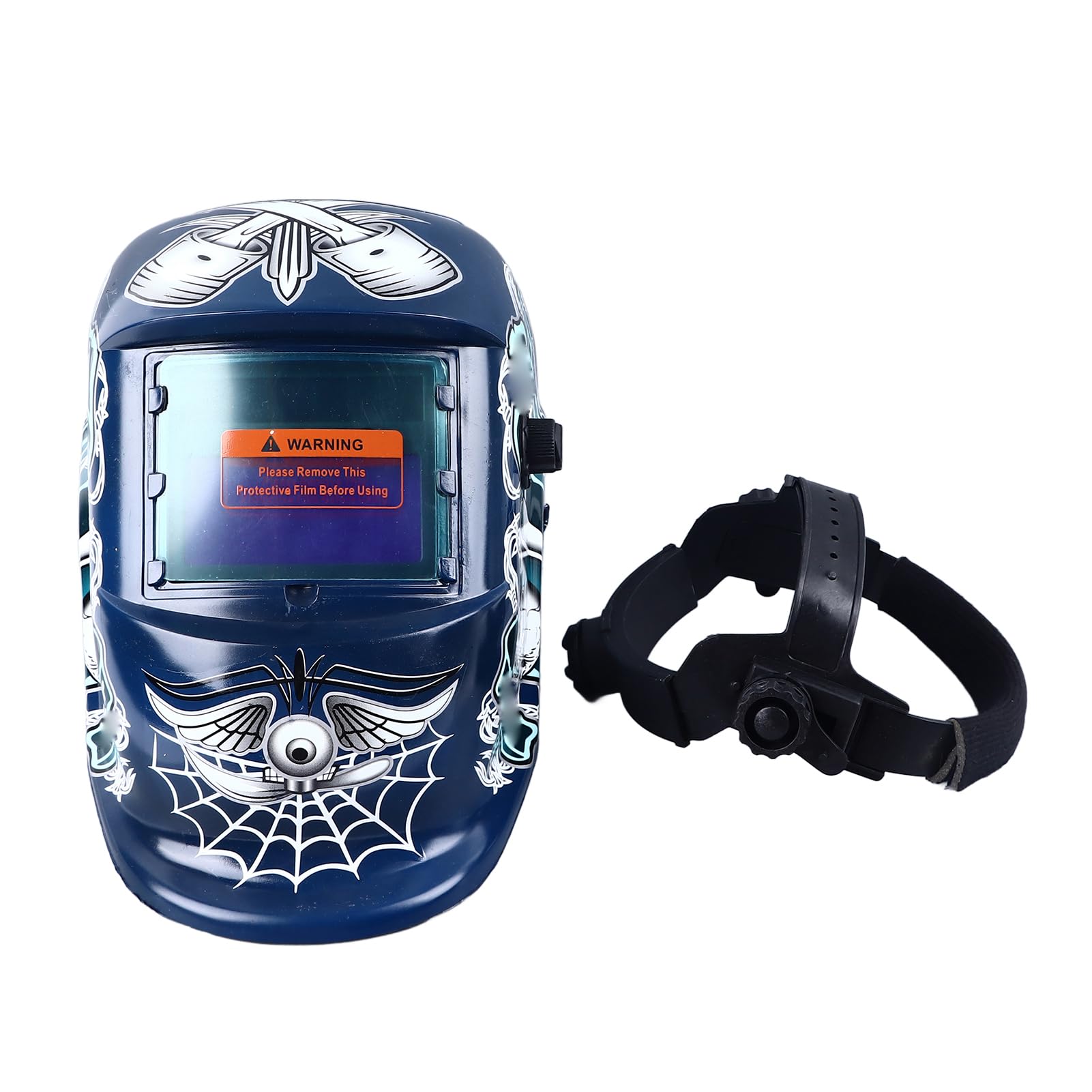 Solarbetriebener Schweißhelm, Automatische Verdunkelung, 93 X 43 Mm, Großer Bildschirm, Tragbar, Verstellbar, Schweißhelm, Breite Anwendung Zum Schneiden