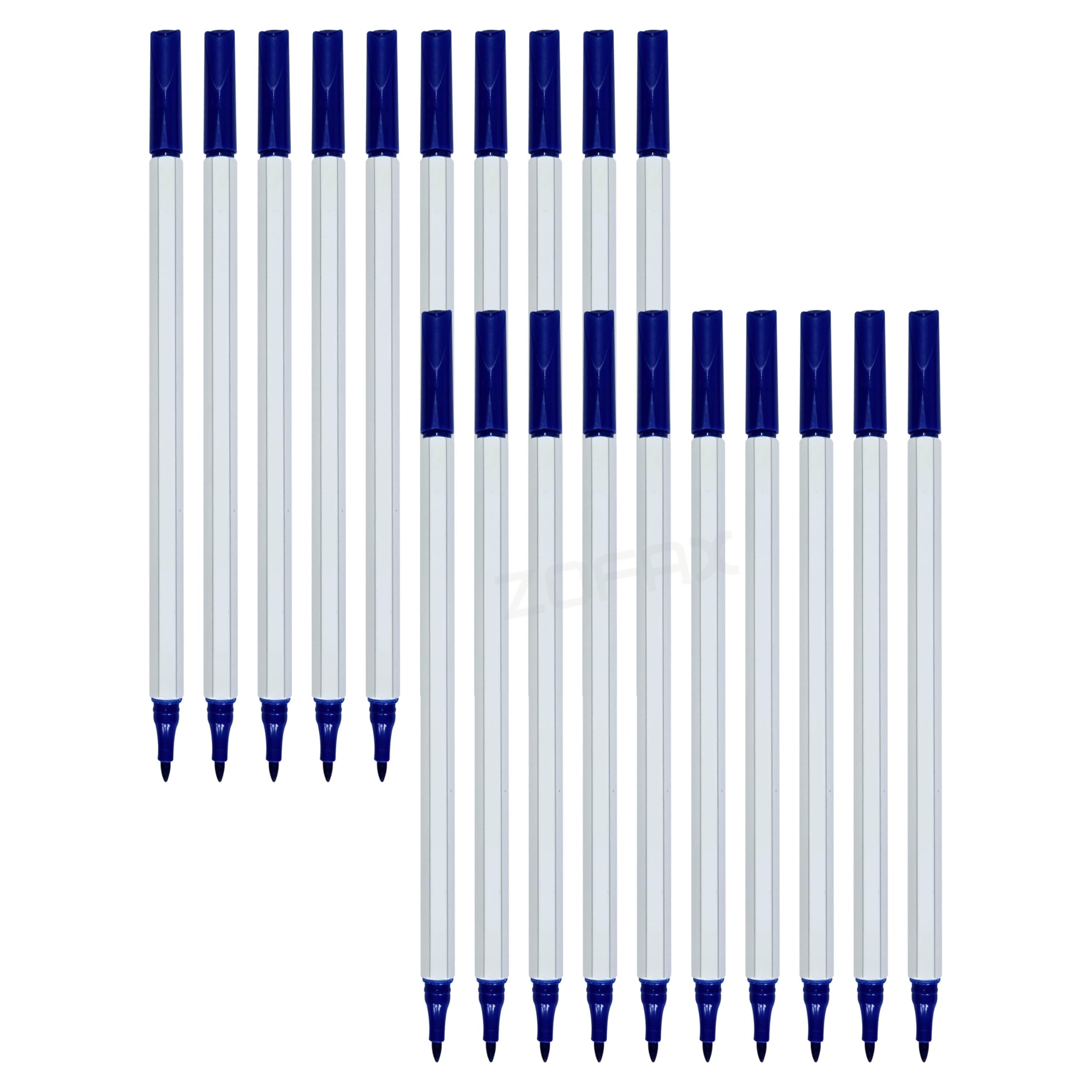 SAINO Fineliner Pens, 1.0mm Medium Point, BLUE, Pack of 20, xMediumStic10MM Fineliner for Writing Drawing Sketching Colouring Illustrations Calligraphy