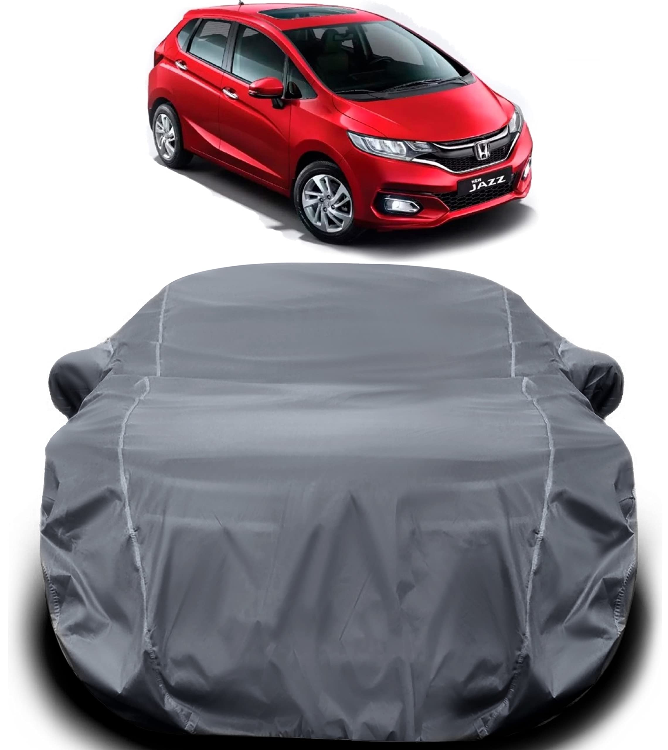 PODWILS Honda Jazz Car Cover Waterproof/Jazz Car Cover/Honda Jazz/Honda Jazz Cover Waterproof Body Cover Waterproof with Triple Stitched Fully Elastic Ultra Surface Body Protection (Grey Look) (B09WRHP7J5) Amazon Price History, Amazon Price Tracker