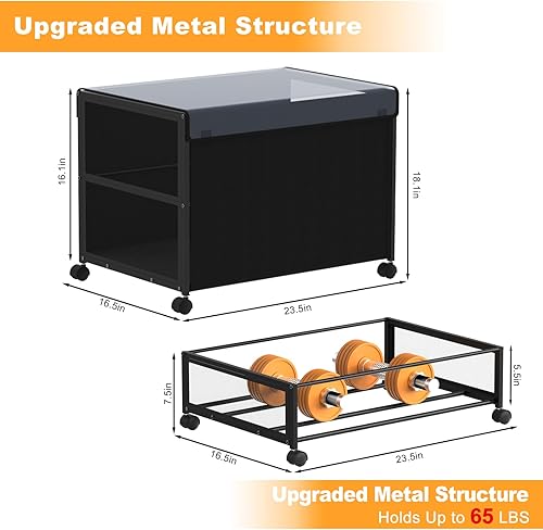 Miniatura 2 de ANGELLOONG Organizador de juguetes de almacenamiento debajo de la cama con ruedas, organizador de caja de juguetes de 100 litros de gran capacidad,