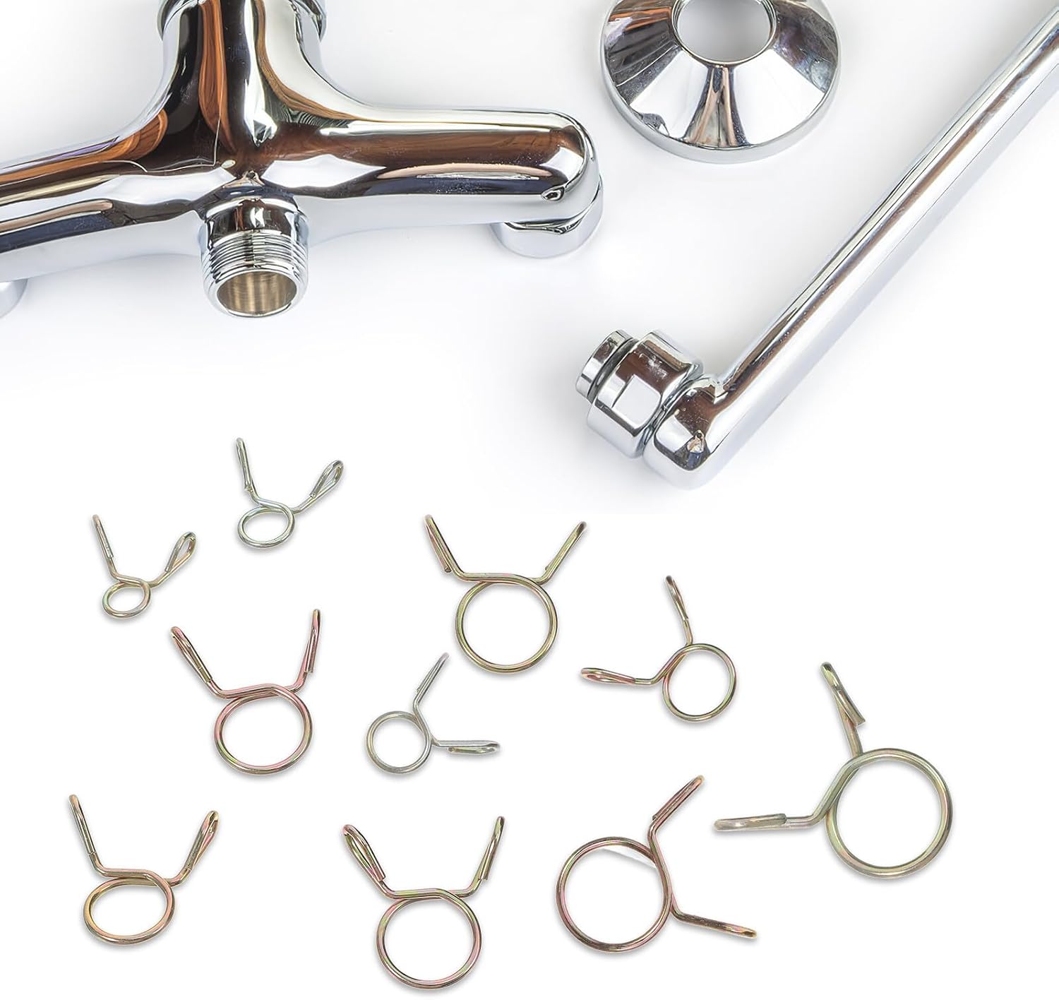 YARNOW 120pcs Zinc-plated Spring Hose Clamps Heavy Duty Water Hose Clamps Set for Plumbing and Industrial Use
