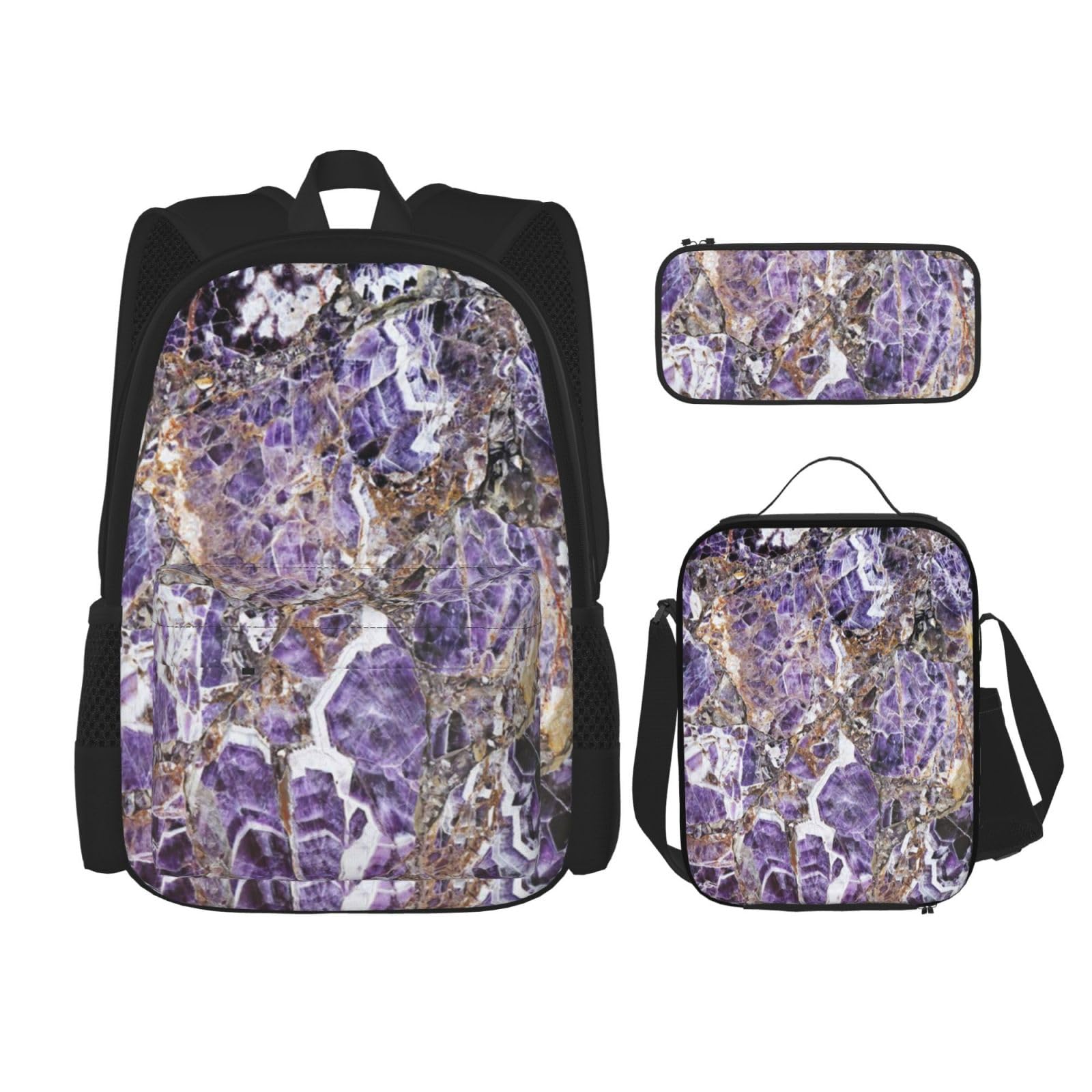 Schulbücher-Set mit Hundepfotenmuster, mit Lunch-Tasche, Federmäppchen, Reise-Laptop-Rucksack, Schultasche, 3-teiliges Set