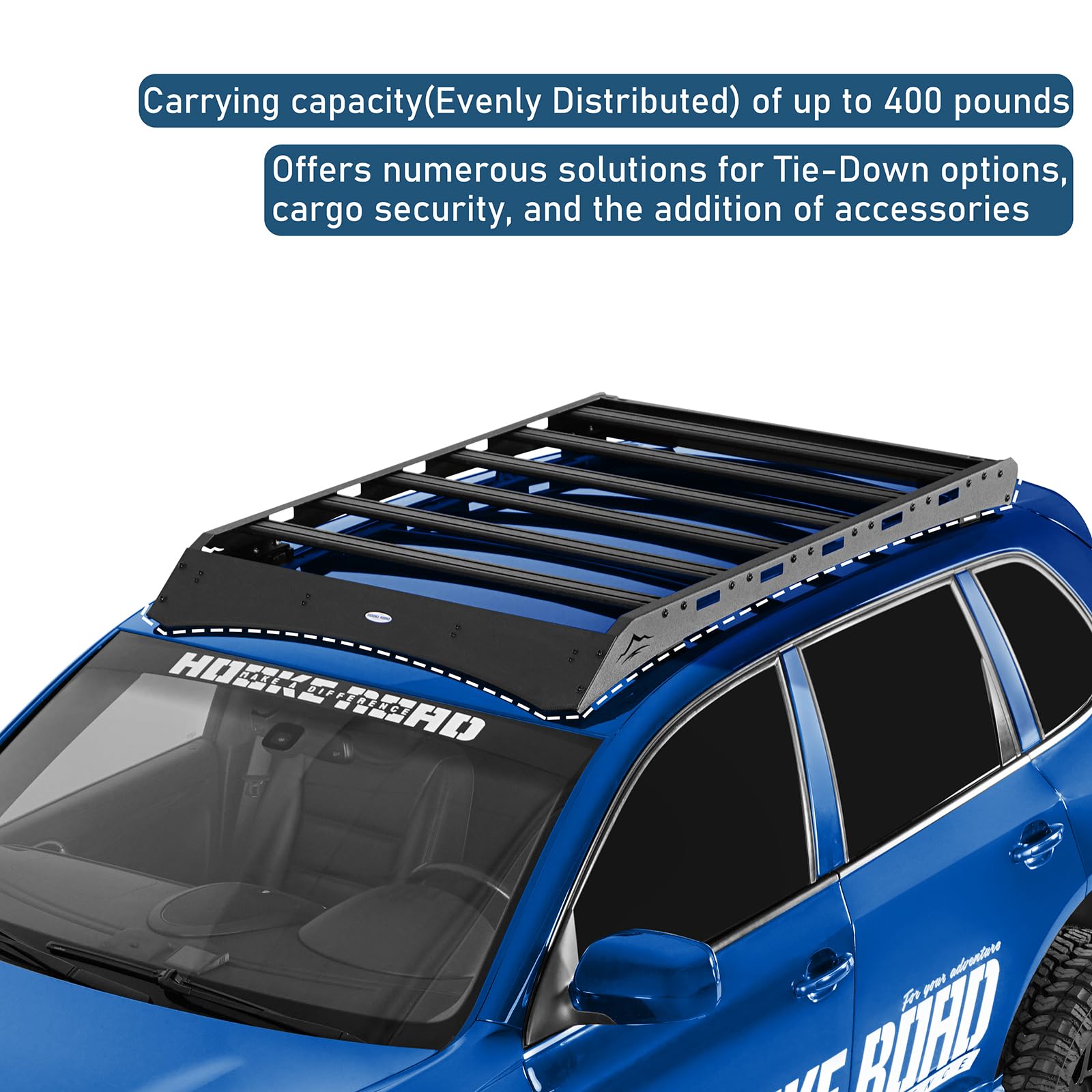 Hooke Road Roof Rack Aluminum Cross Bars for Porsche wFactory Roof Rails | 2003-2010 GTS Turbo Turbo S Lightweight Luggage Carrier Basket 400lb Capacity Overlanding Bolt-on product thumbnail 6