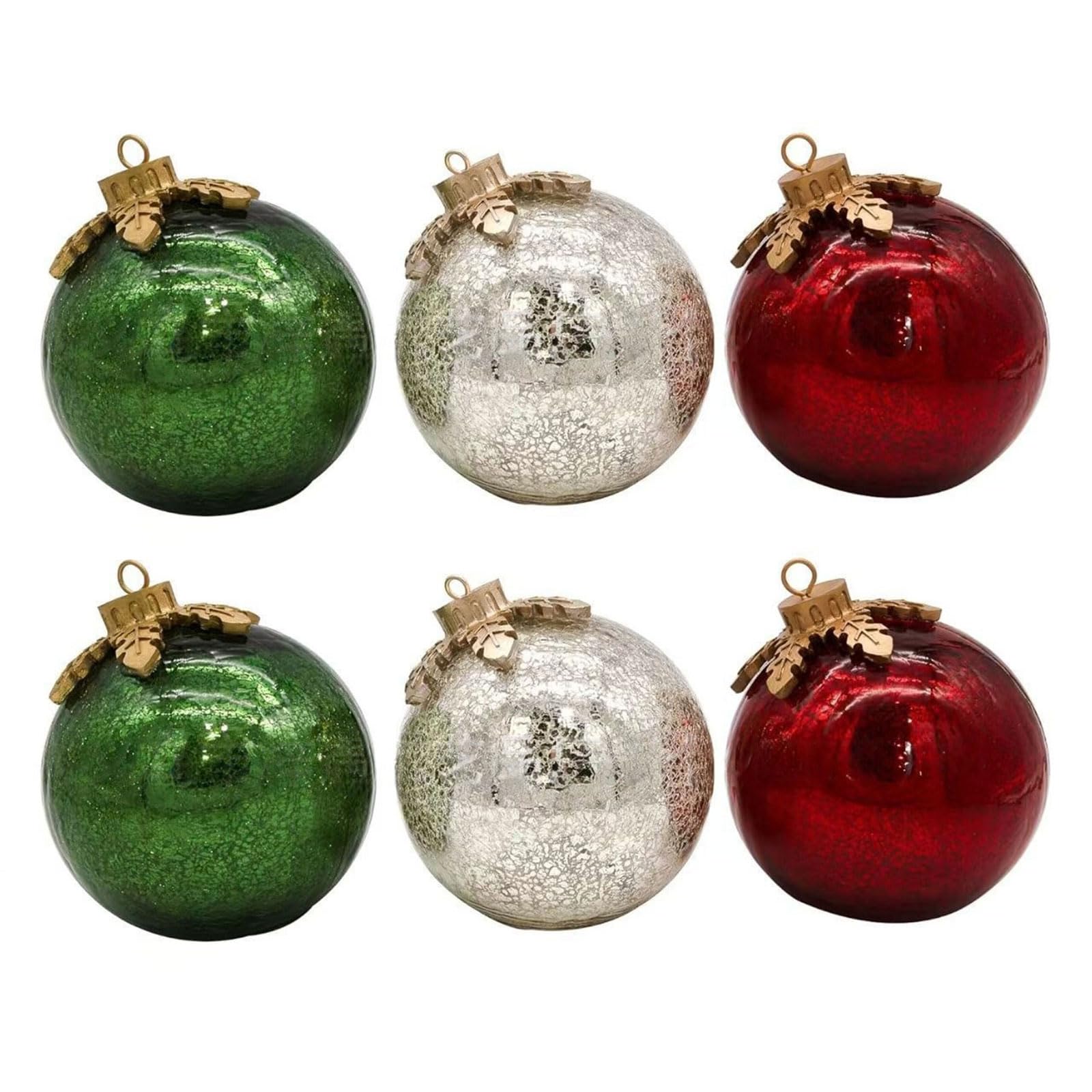Tazizi 6Pcs Glass Tabletop Christmas Ornaments, 1/ Pre-Lit With Soft White Led, Plasitcs Light Up Crystal Ball Decor, For Christmas Holiday Home Party Tabletop Centerpiece Mantel