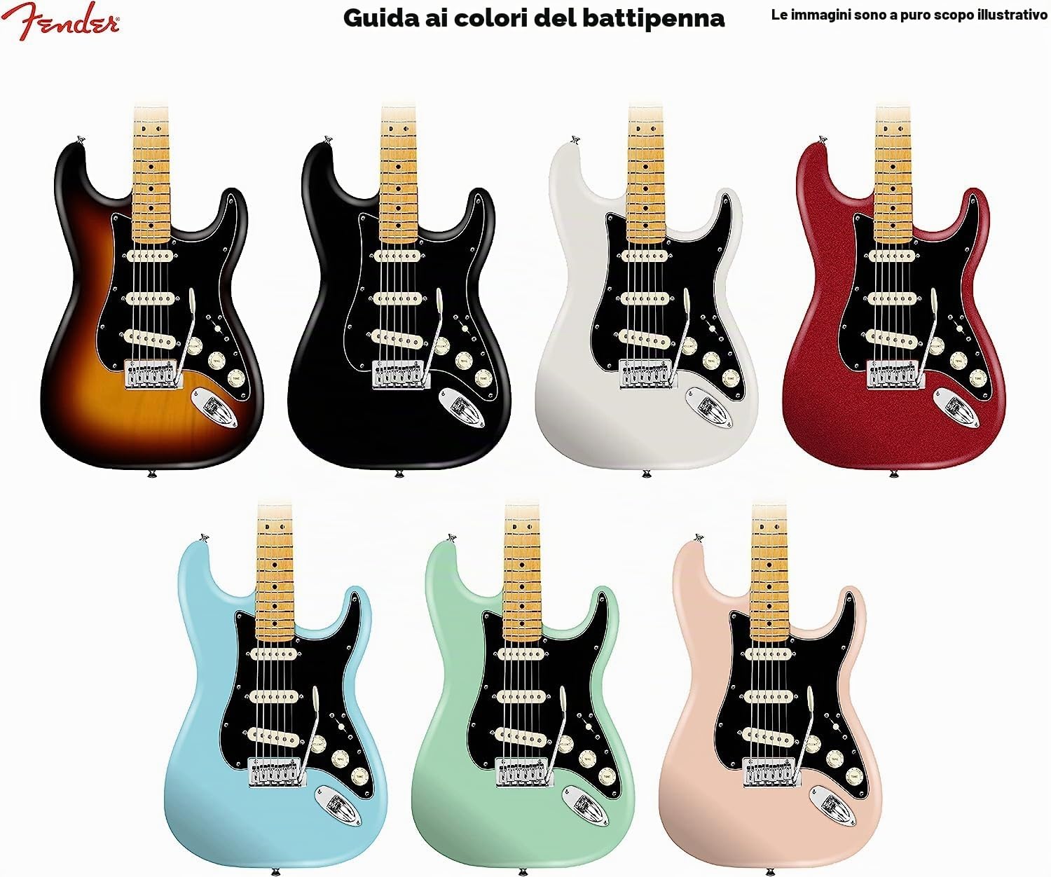 Fender PickGuard Pre-cablato Strat Negozio Personalizzato Fat 50's - S / S / S - Pergamment White