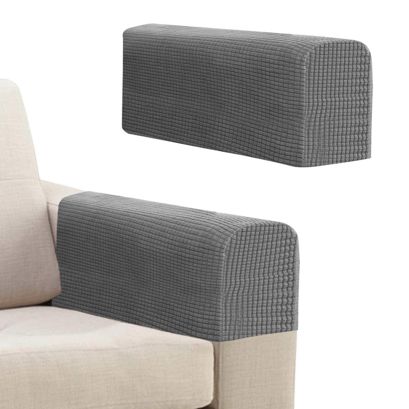 Niuoppy 2Pcs Armchair Covers Protectors Slipcover, Sofa Arm Covers  Anti-Slip, Thickened Arm Rest Covers for Sofa Chair Protector Couches  Recliner(Dark