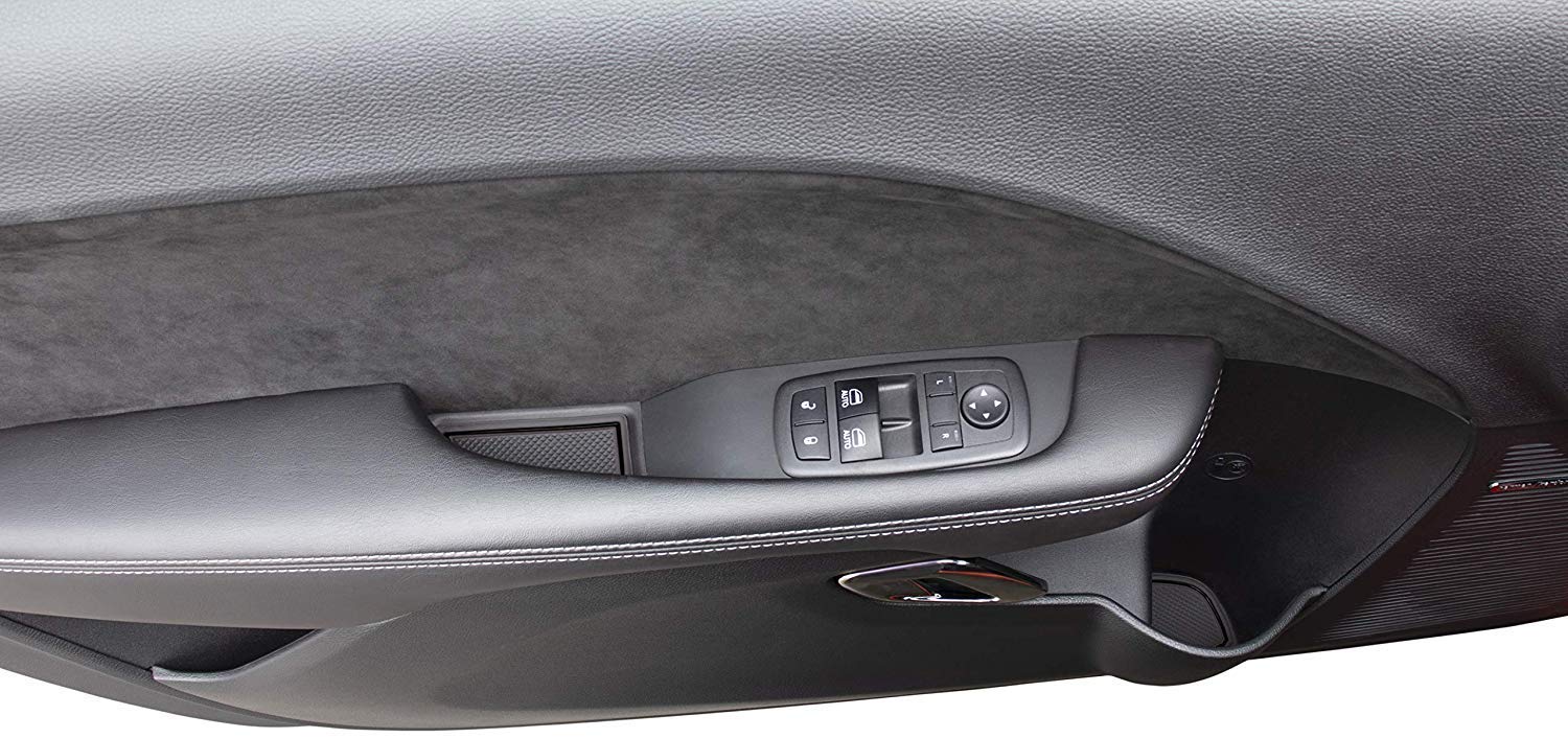 Tapis De Rainure De Porte Intérieure Pour Dodge Challenger 2015-2019 – En Silicone Antidérapant Rouge – Protection Contre La Saleté Et Le Bruit