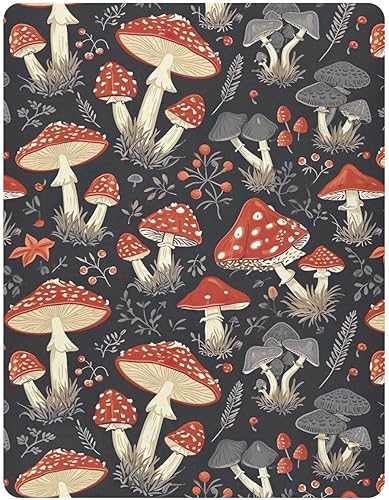 Miniatura 2 de Kigai Sábana bajera ajustable para cuna para niños y niñas, sábana de punto de jersey de hojas de hongo para colchones estándar de cuna y cama de