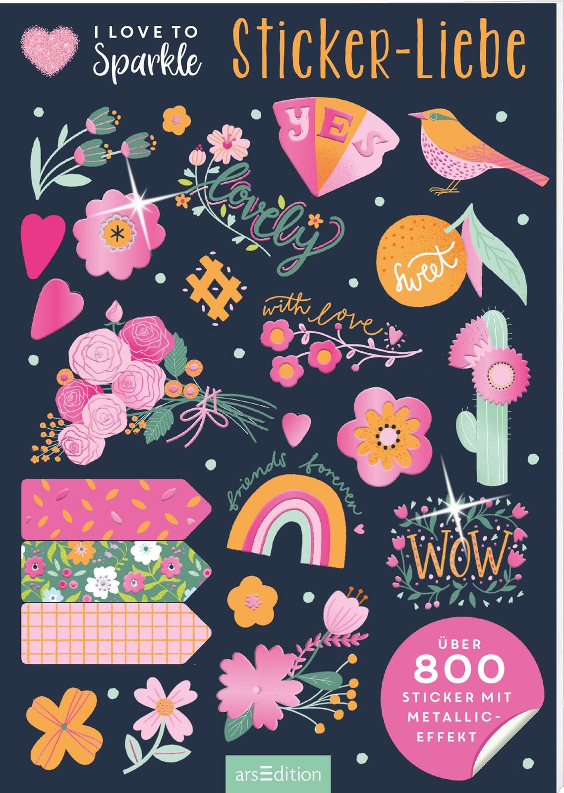 Sticker effet métallique planche autocollant scrapbooking I Love to Sparkle loisirs créatifs