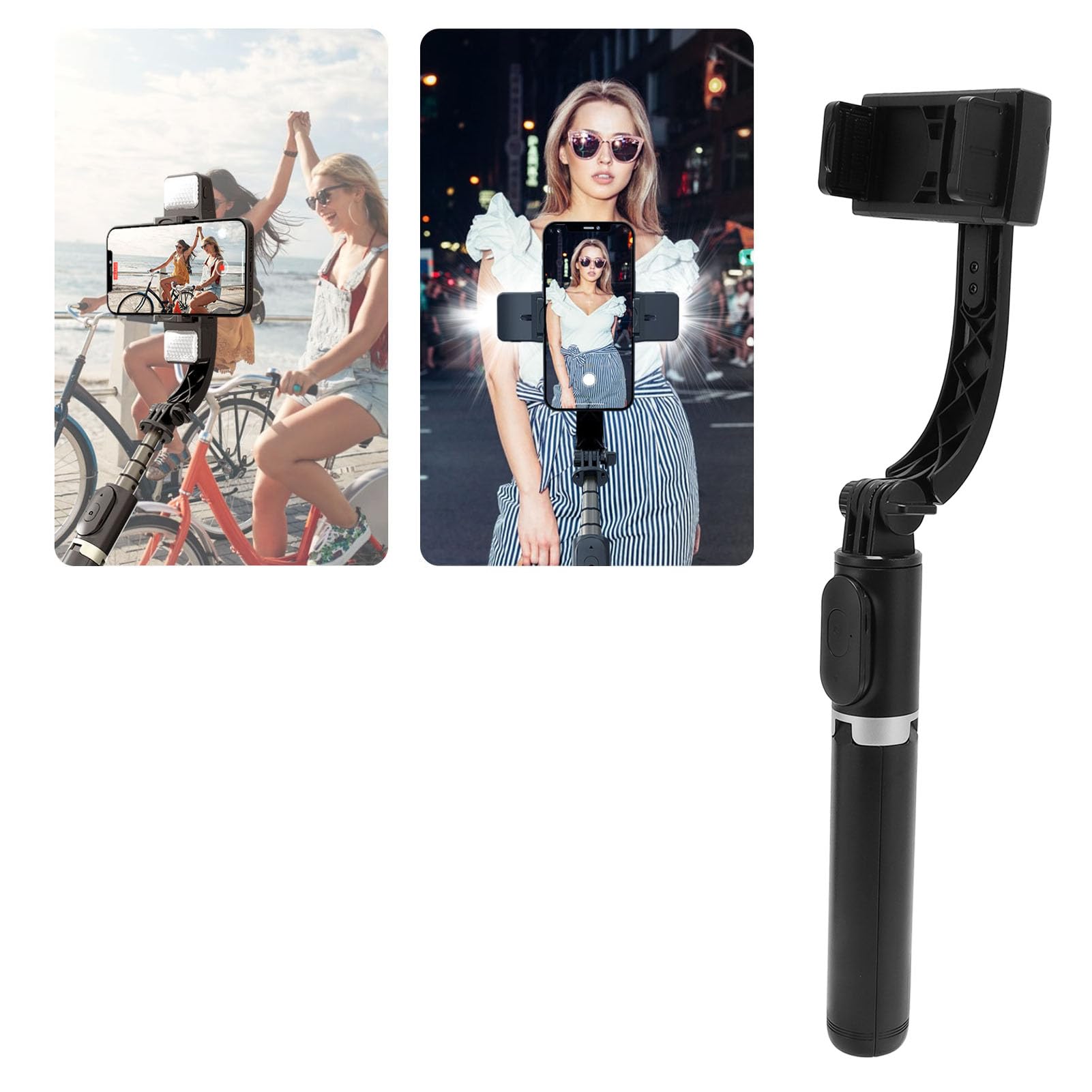 Stabilisateur De Téléphone à Cardan, Stabilisateur De Tête De Bâton De Selfie 360° Pivotant Et Anti-Chocs avec Télécommande Support Portable Pliable pour Téléphone Portable