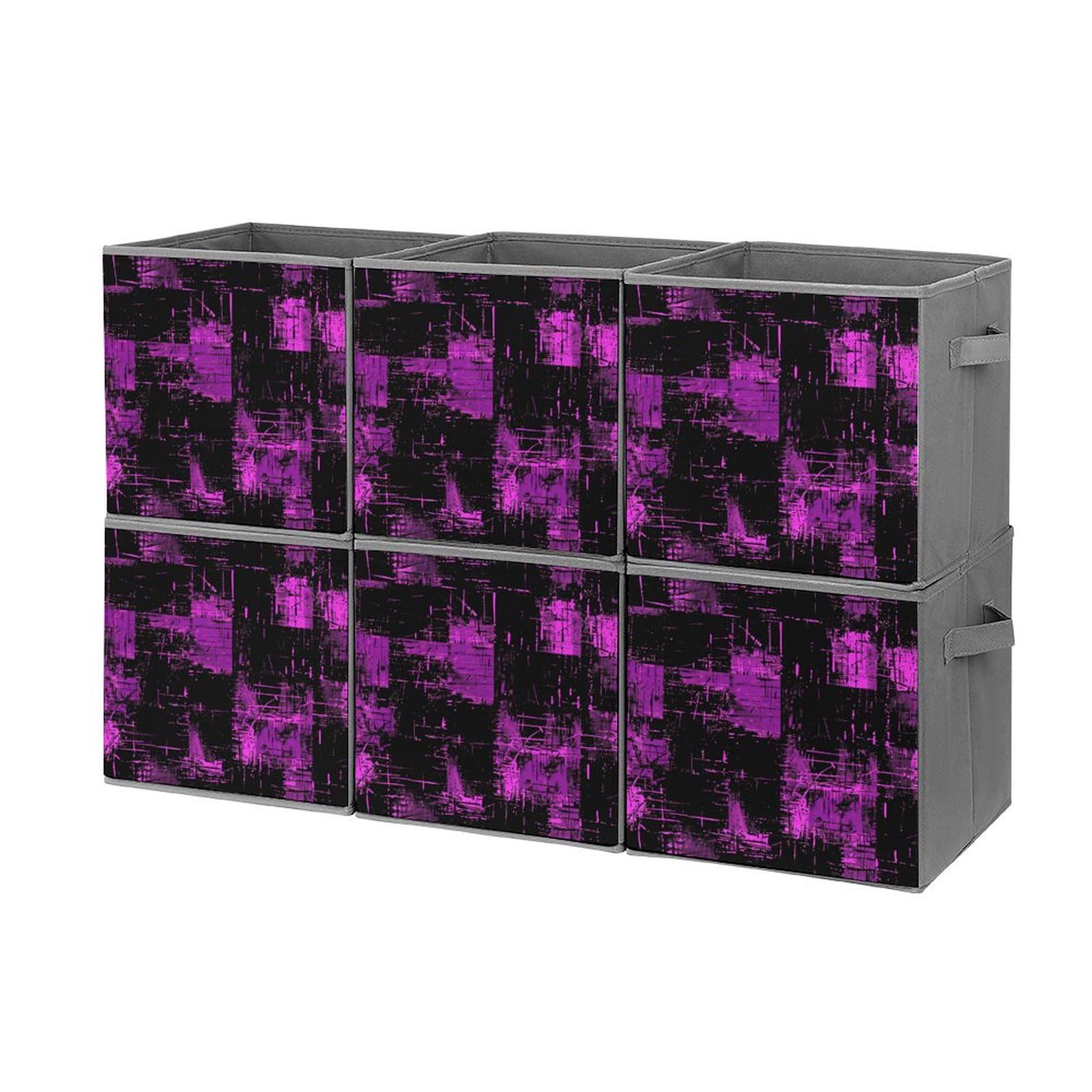 Bac de rangement pliable pailleté violet pour organiser le dressing de la chambre