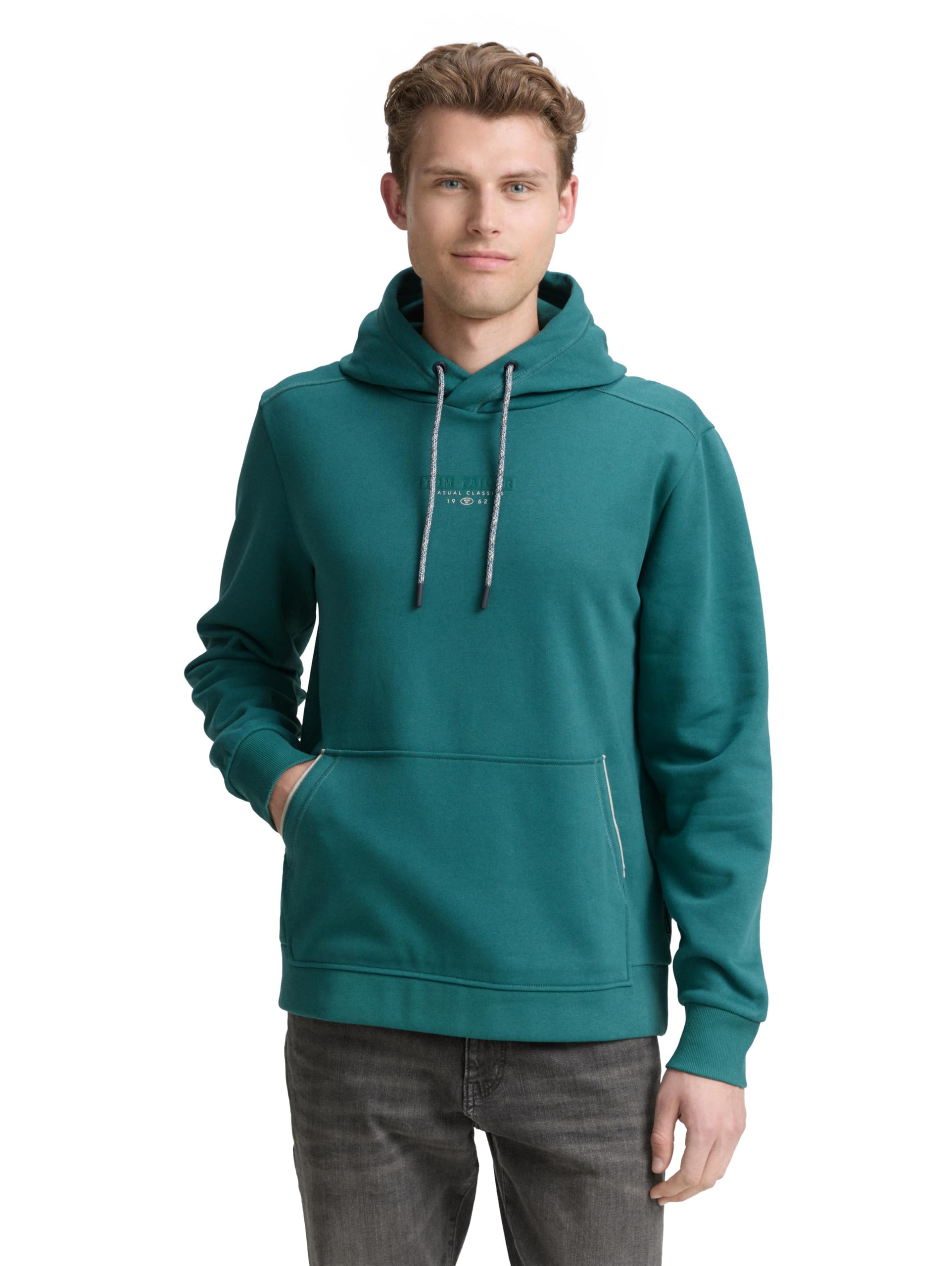 TOM TAILOR Herren 1049347 Sweatshirt Hoodie mit Logo-Print