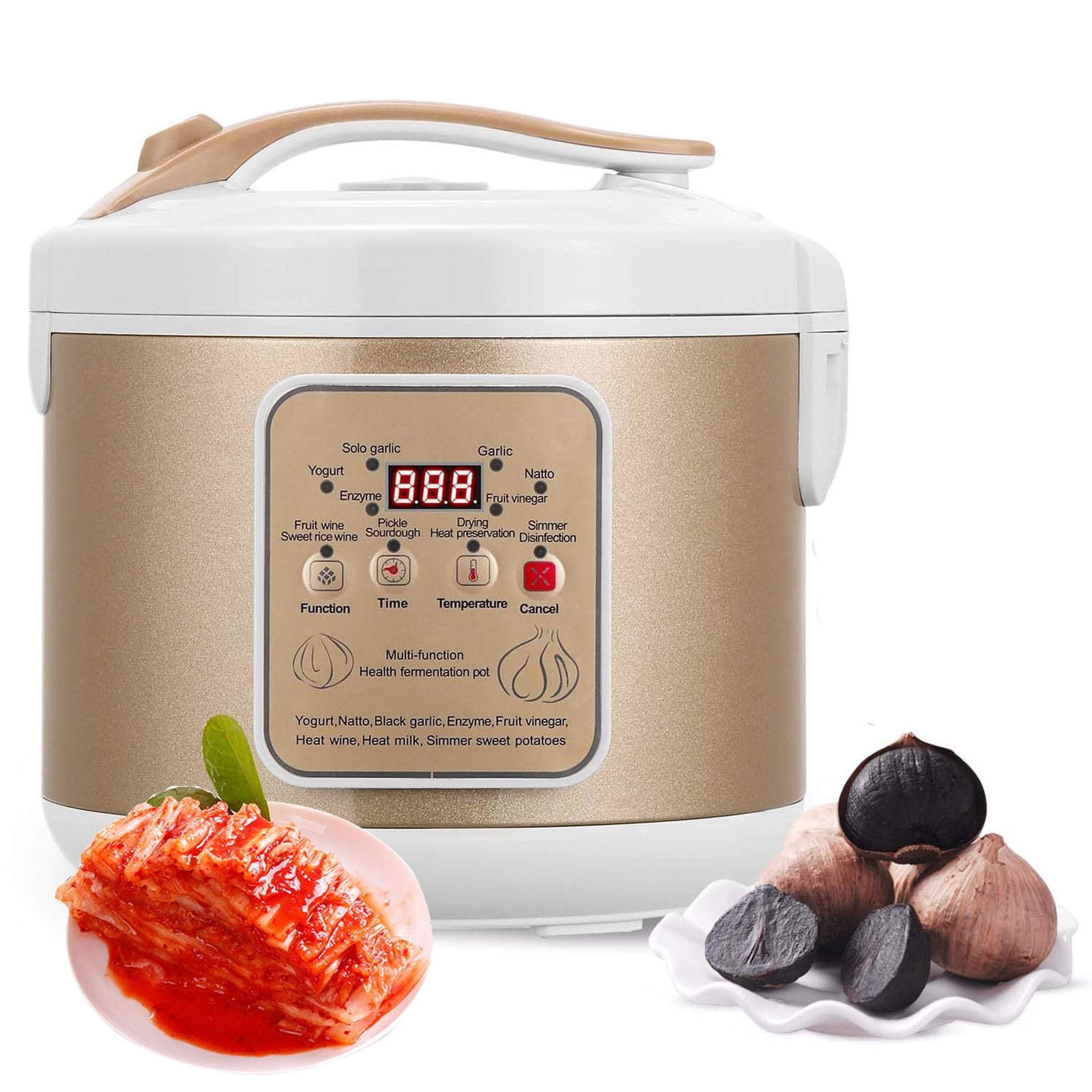 Fermentatore for aglio nero da 6 litri, fermentatore for aglio con controllo intelligente automatico, natto, yogurt, kimchi, macchina for fermentare il vino, cuocitore for aglio, pentola multifunziona