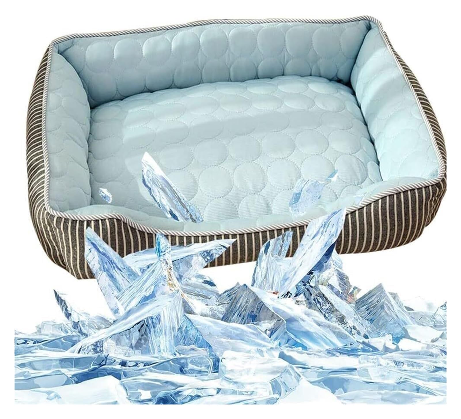 Tapis de fraîcheur pour chien contre la chaleur lit en soie glacée antidérapant M