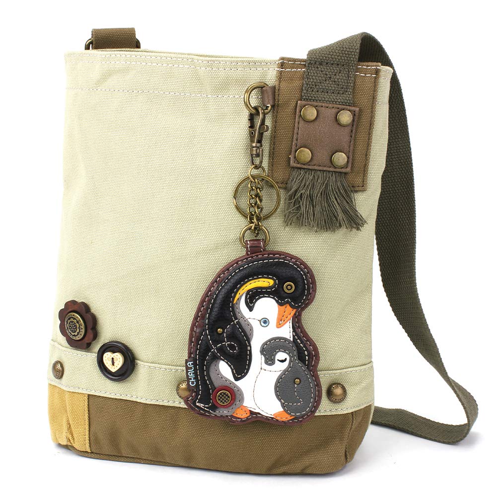 CHALA Patch Cross-Body Women Handbag, Canvas Messenger Bag Olive, Metal Charming Cross - Oliv, Medium — view 59