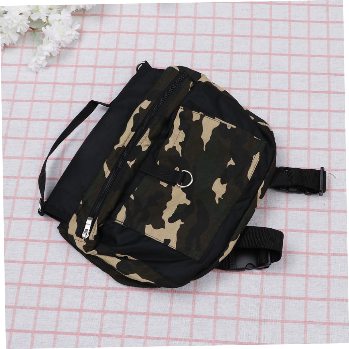 Sosoport Medium Large Dog Backpack Hiking Camping Saddlebag Leash Hook Waterproof Oxford Material