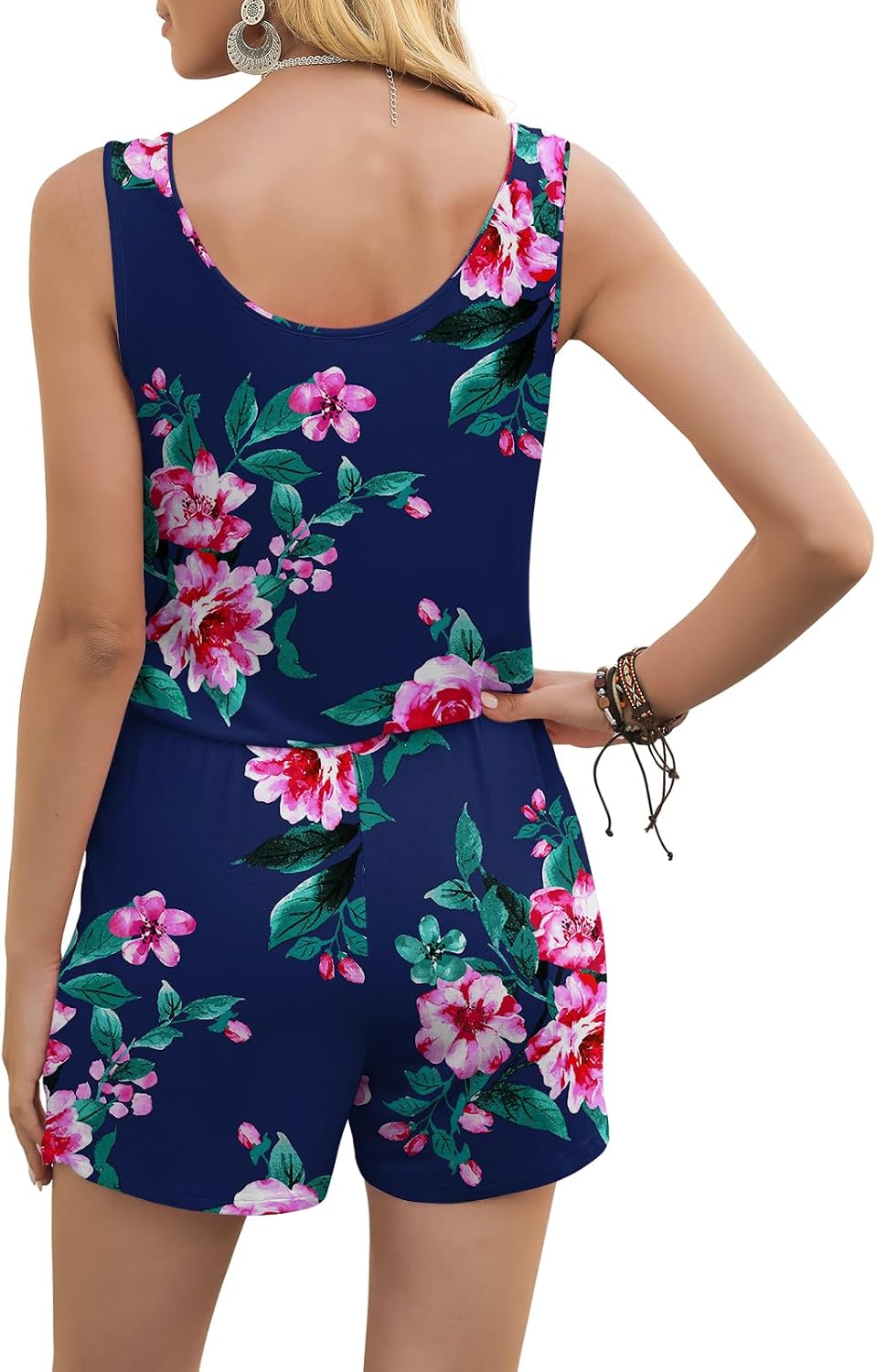 DouBCQ Womens Summer Romper Casual Short Jumpsuits with Pockets