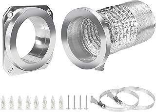 DVC-180 Magnetic Dryer Vent Coupling Connector Kit Easy to Clean Quick Connector Including a 3.3ft 4" Duct and two Clamps