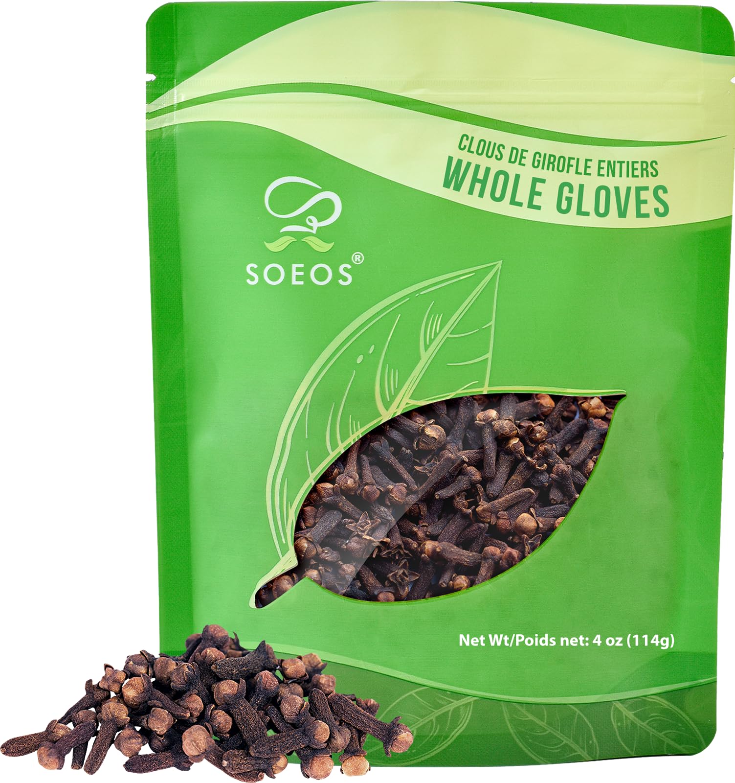 Soeos Whole Cloves 4 oz, Gluten Free, Non GMO, Kosher, Fresh Hand Picked Cloves, Great for Food and Tea