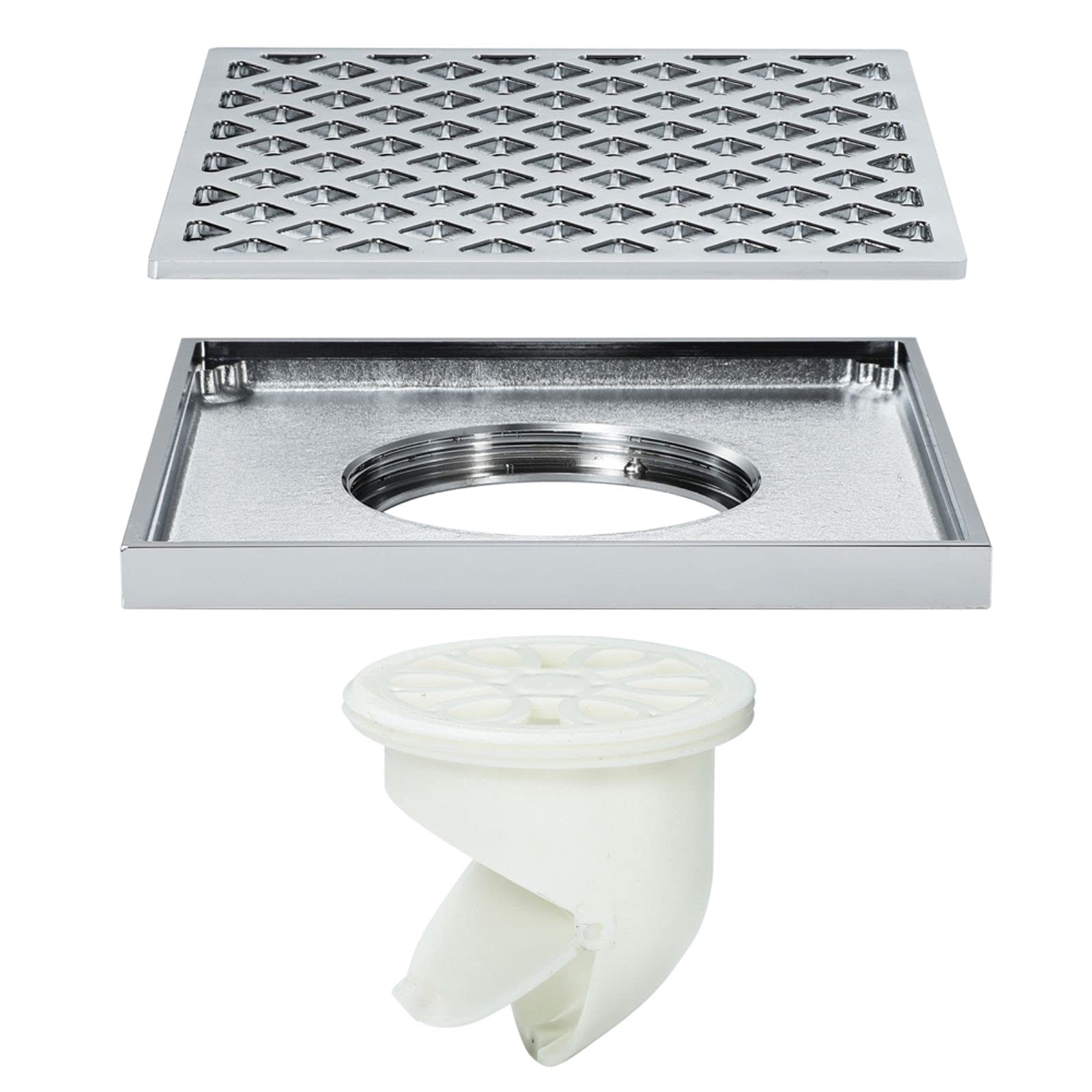 Bonde de douche en laiton de 150 mm avec filtre amovible et système anti-odeur