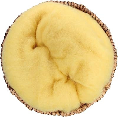 Newborn Fluff, Merino Wool Batting, Cloud, Basket Stuffer, Newborn Photo Prop (7 Ounce, Dandelion)