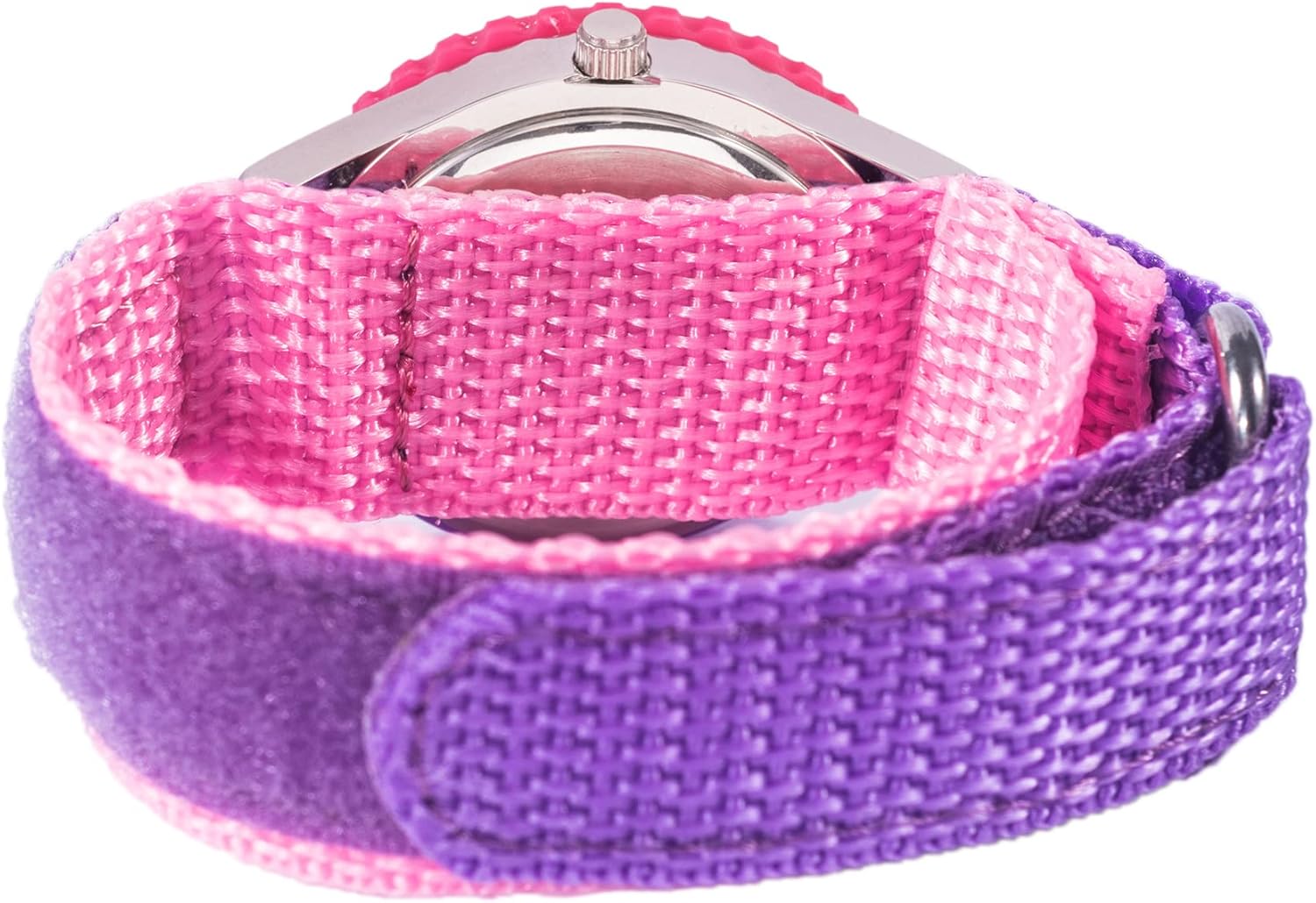 Disney Frozen Watch for Girls with Elsa and Anna - Kids Watch 3-5 Years - Frozen Watches Elsa and Anna for Kids - Toddler Girls Toys - Pink Bezel & Nylon Strap - Toddler 3-5