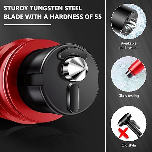 Miniatura 5 de Martillo de seguridad para automóvil, martillo de seguridad, martillo de vidrio seguro bajo el agua, herramienta de rescate automático, cortador de