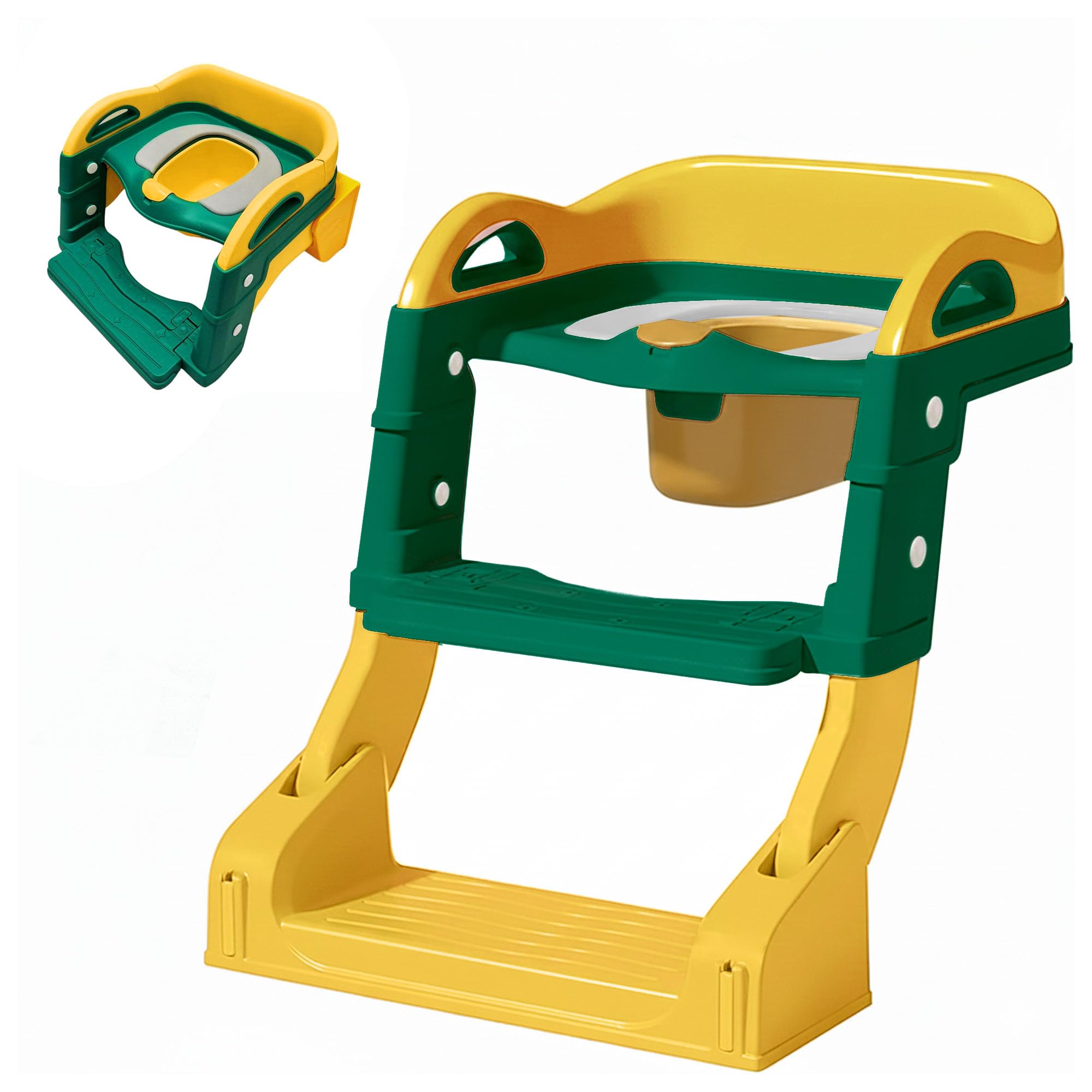 Children Junior Training Potty Toilet Toddler Baby Kids Trainer Chamber Seat Plastic Chair with Cut Out Slot for Easy Carrying, Easy Empty & Clean (H-1 x Yellow Potty Chamber) — view 13