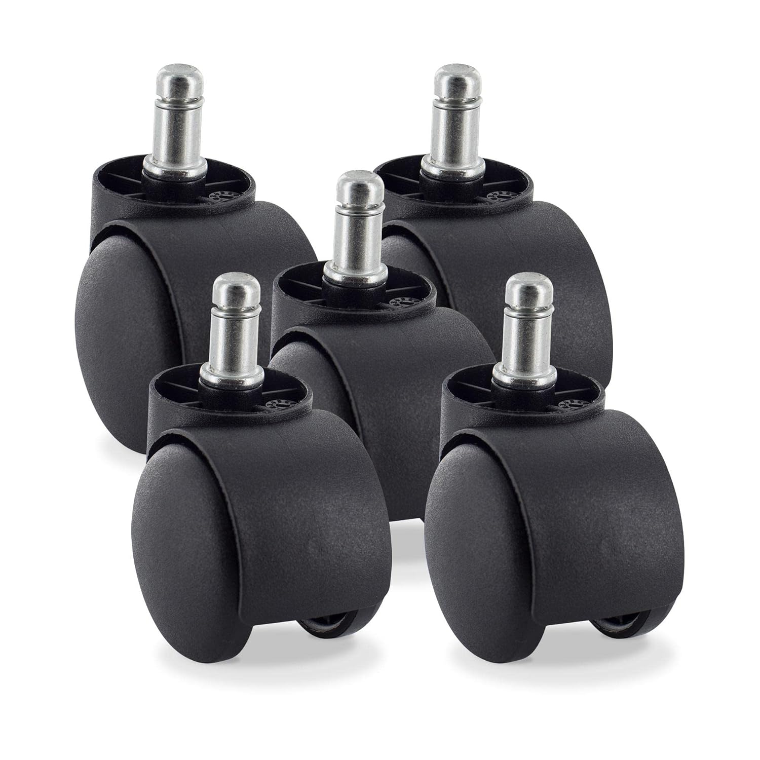 Outwater's Office Chair Replacement Caster Wheels | Nylon Material with Universal Stem/Grip Neck Stem 7/16" X 7/8th | Set of 5